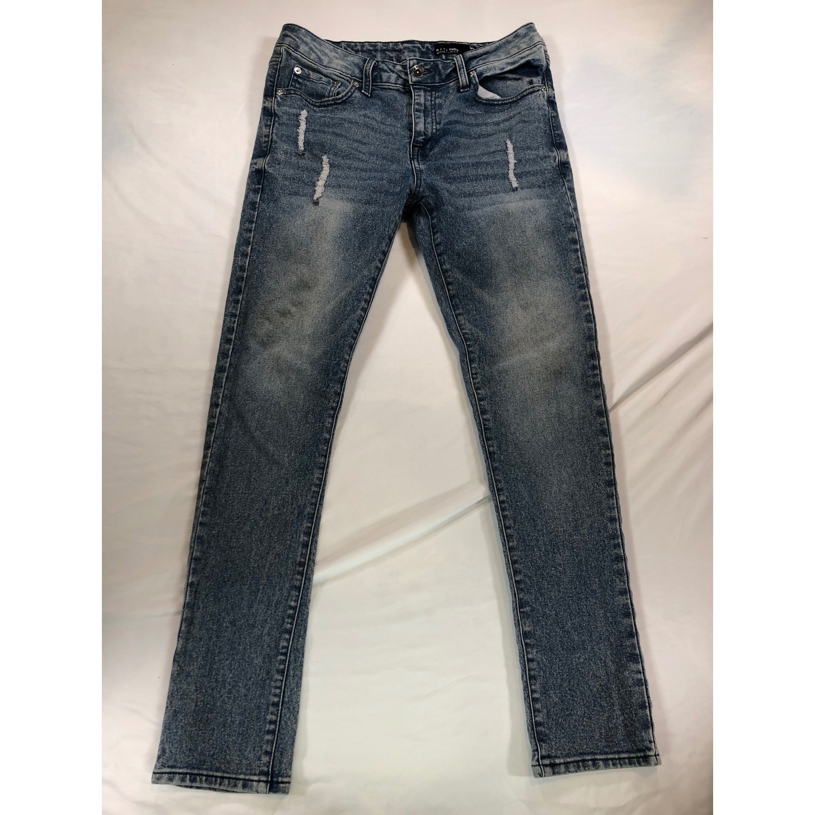 WXYZ MFG CO Nomad II Slim Fit Jeans Mens 30×30 Blue Distressed Denim 2107900238