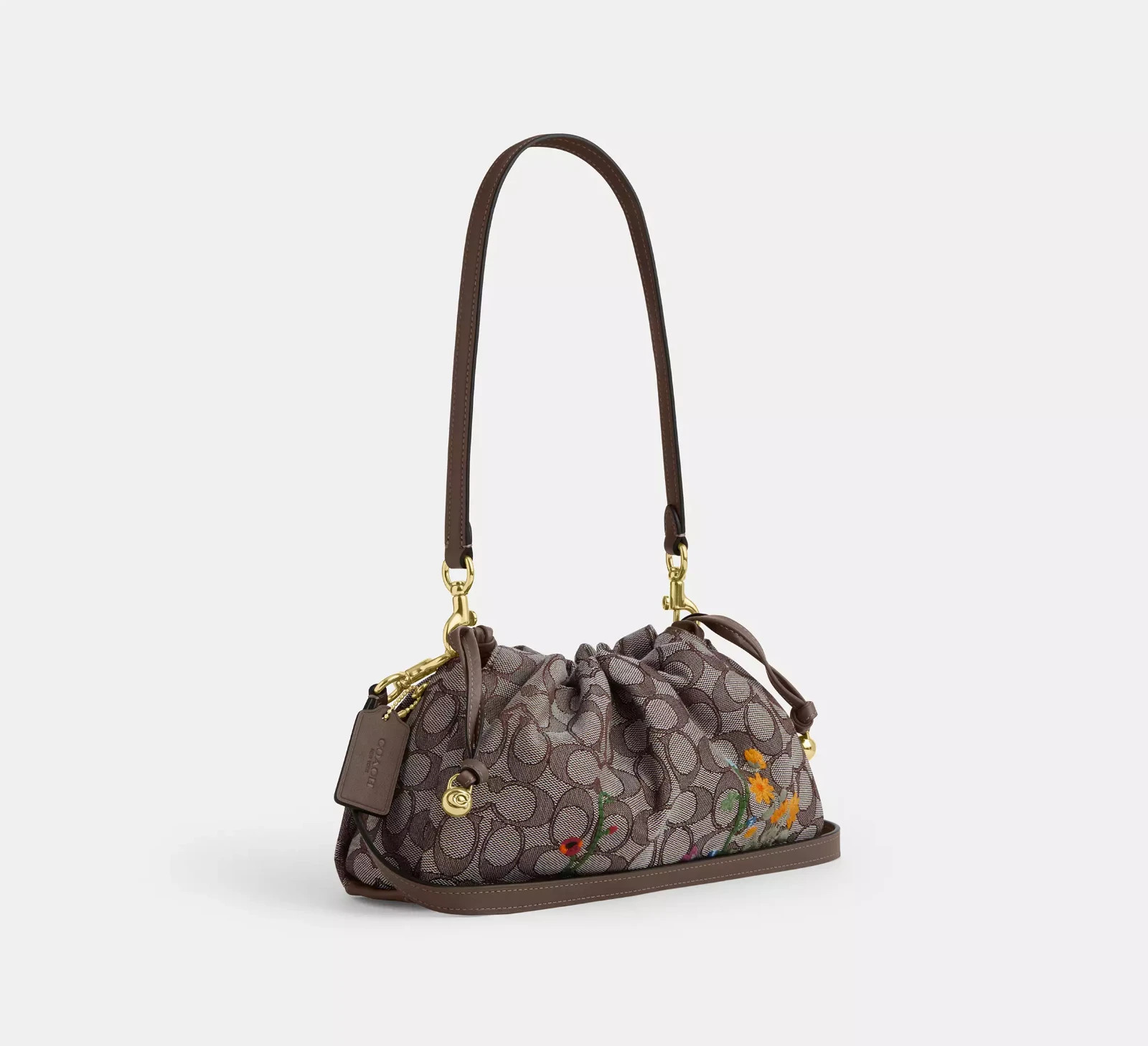 NWT CDZ02 COACH Faye Shoulder Bag In Signature Jacquard With Floral Embroidery