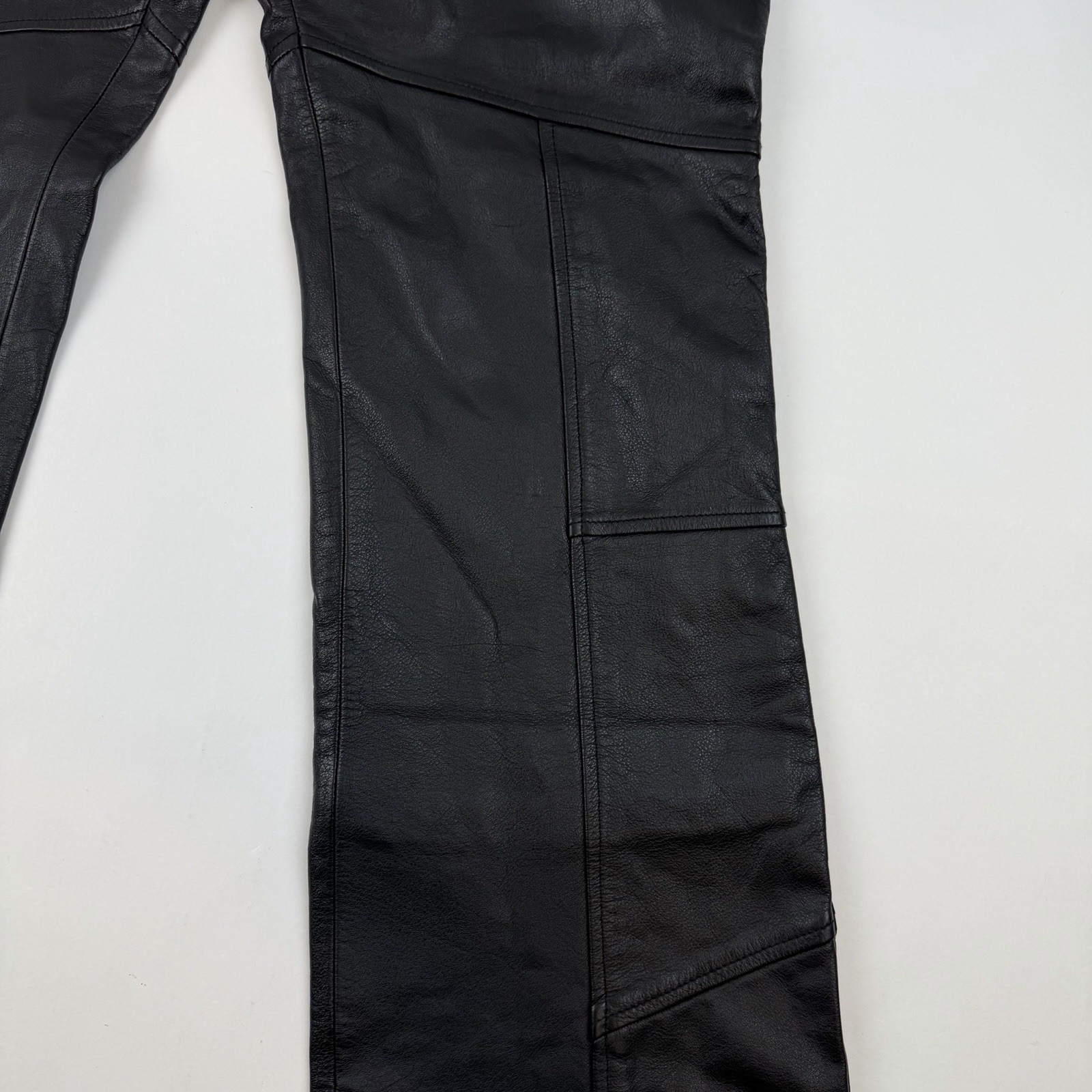 Harley Davidson Leather Pants 38 / 10 W Black Genuine Biker Western Women *READ