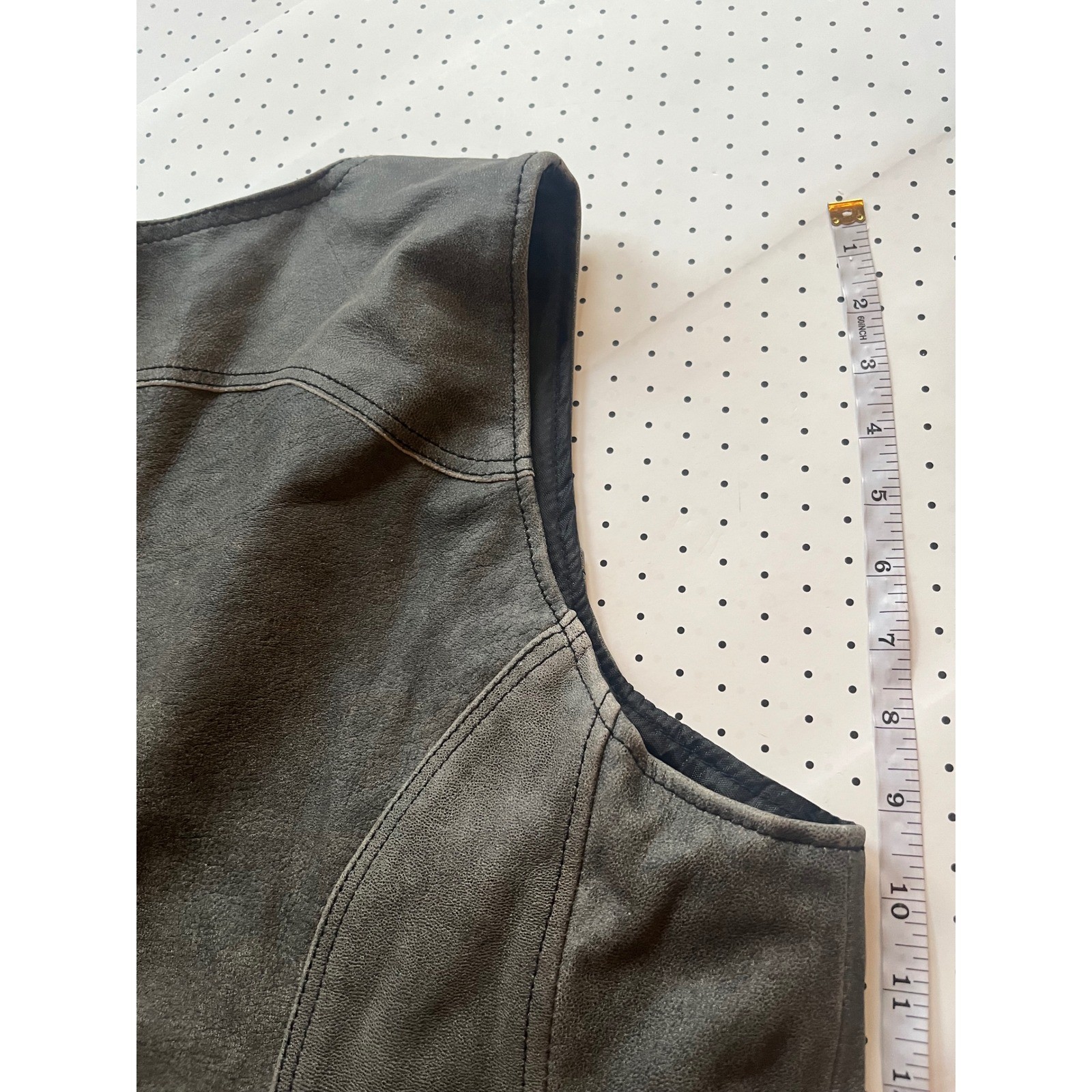 Milwaukee Leather Distressed Gray Racing Stripe Moto Vest 3XL Womens Mens Biker