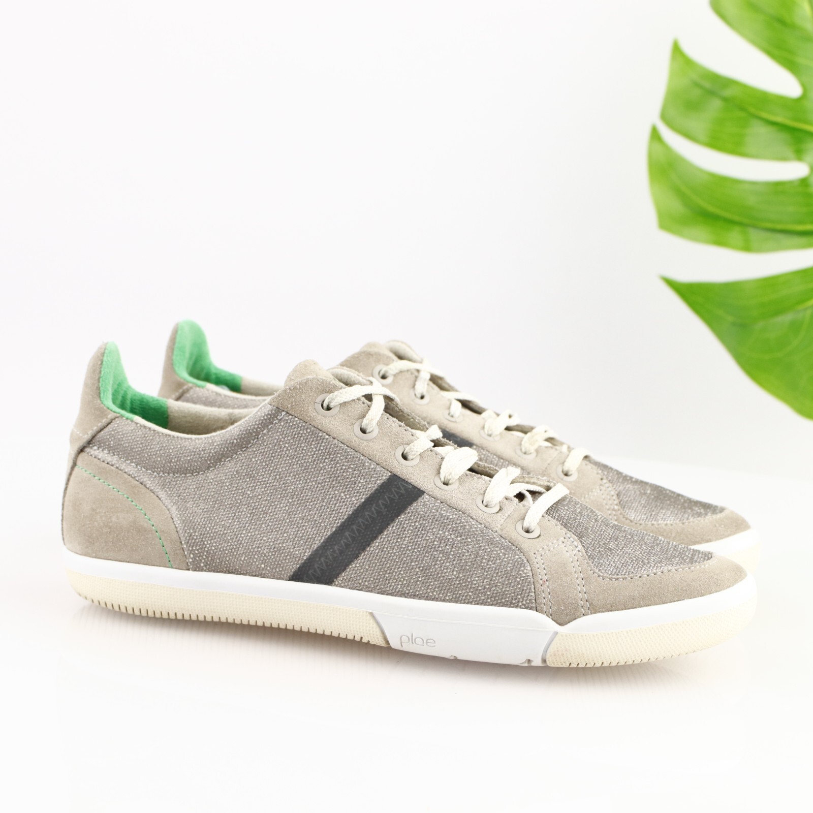Plae Womens Prospect Sneaker Size 7.5 Stone Gray Lace Up Walking Everyday Shoe