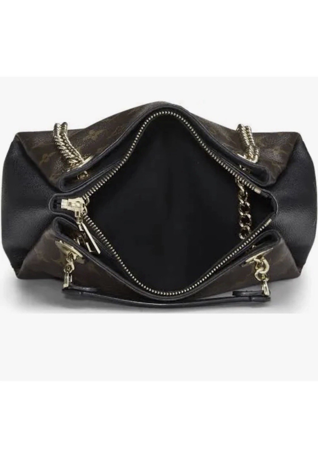 Louis Vuitton Monogram Brown and Black Surene BB Zip Chain Strap Gold Hardware