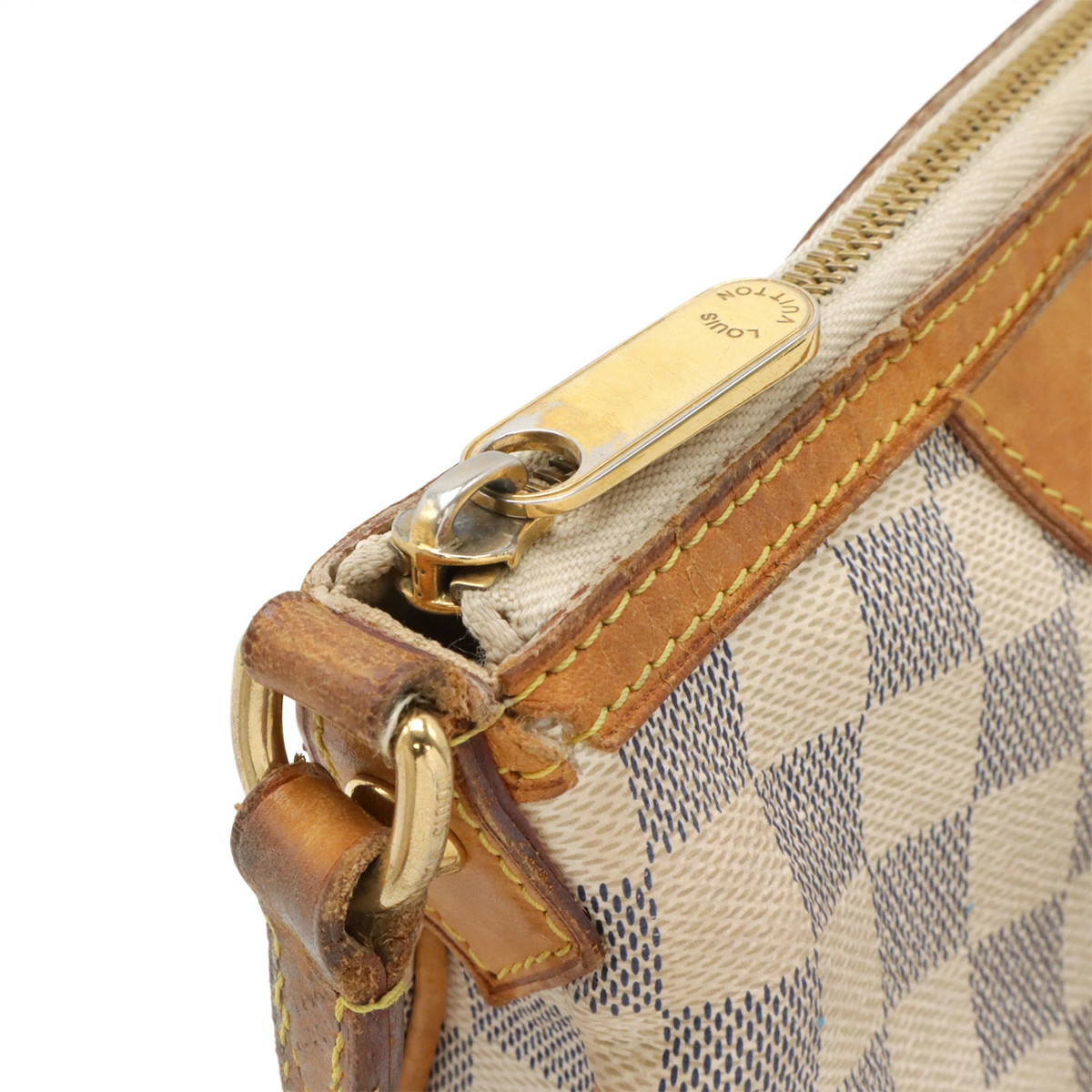 Louis Vuitton Damier Azur N41113 Shoulder Bag Check Canvas Ivory Unisex #BLB2497