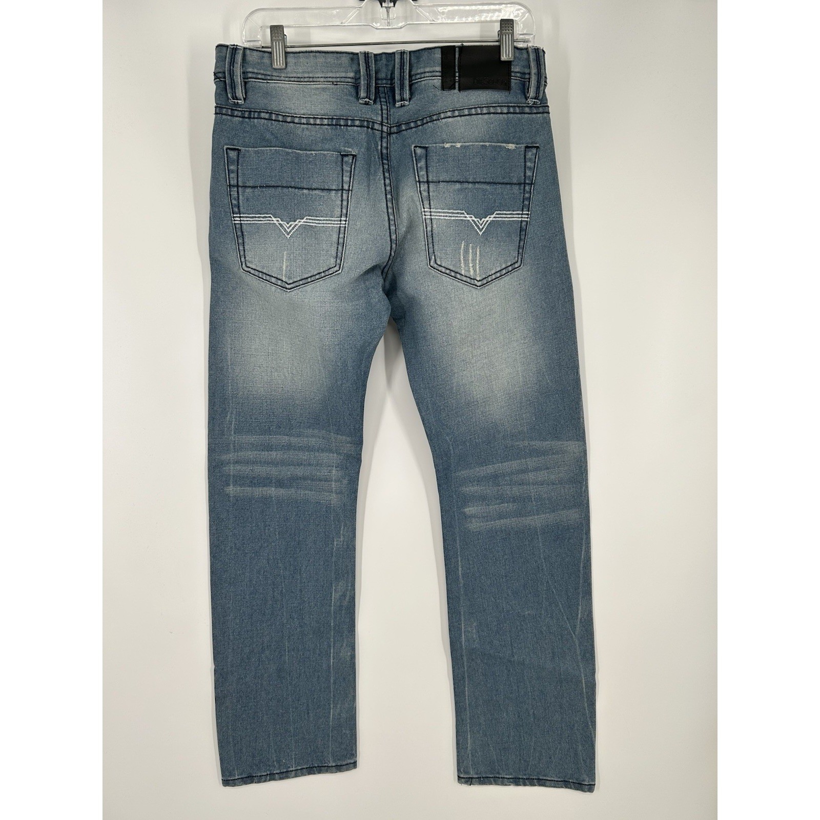 Diesel Larkee Straight Leg Regular Fit Medium Wash Distressed Jeans Size 30×32