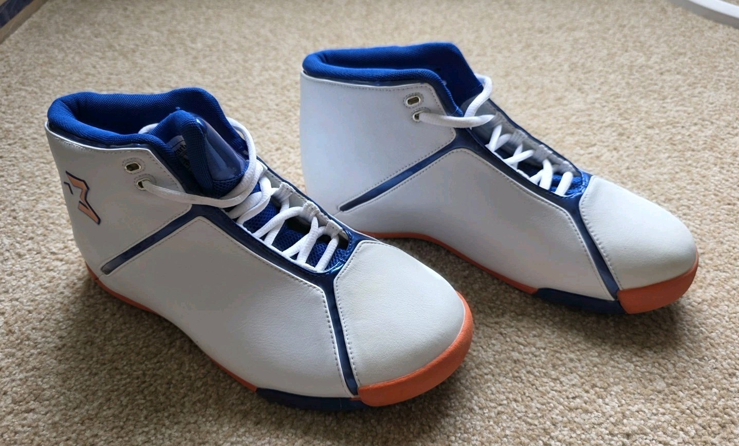 Starbury Basketball Shoes Stephon NY Marbury High Tops White/Blue/Orange