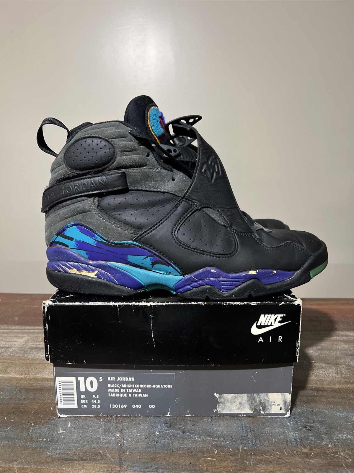 Nike Air Jordan 8 1993 Aqua Original🦄 Size 10 90s Vintage Sneakers