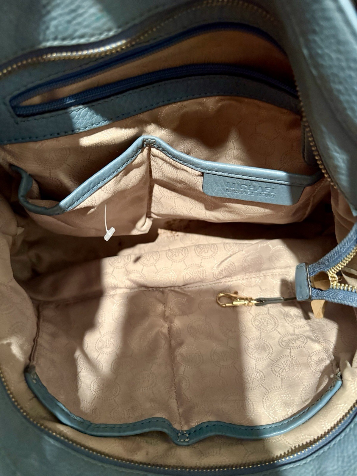 Michael Kors Nolita Bedford Blue Leather Large Hobo Handbag