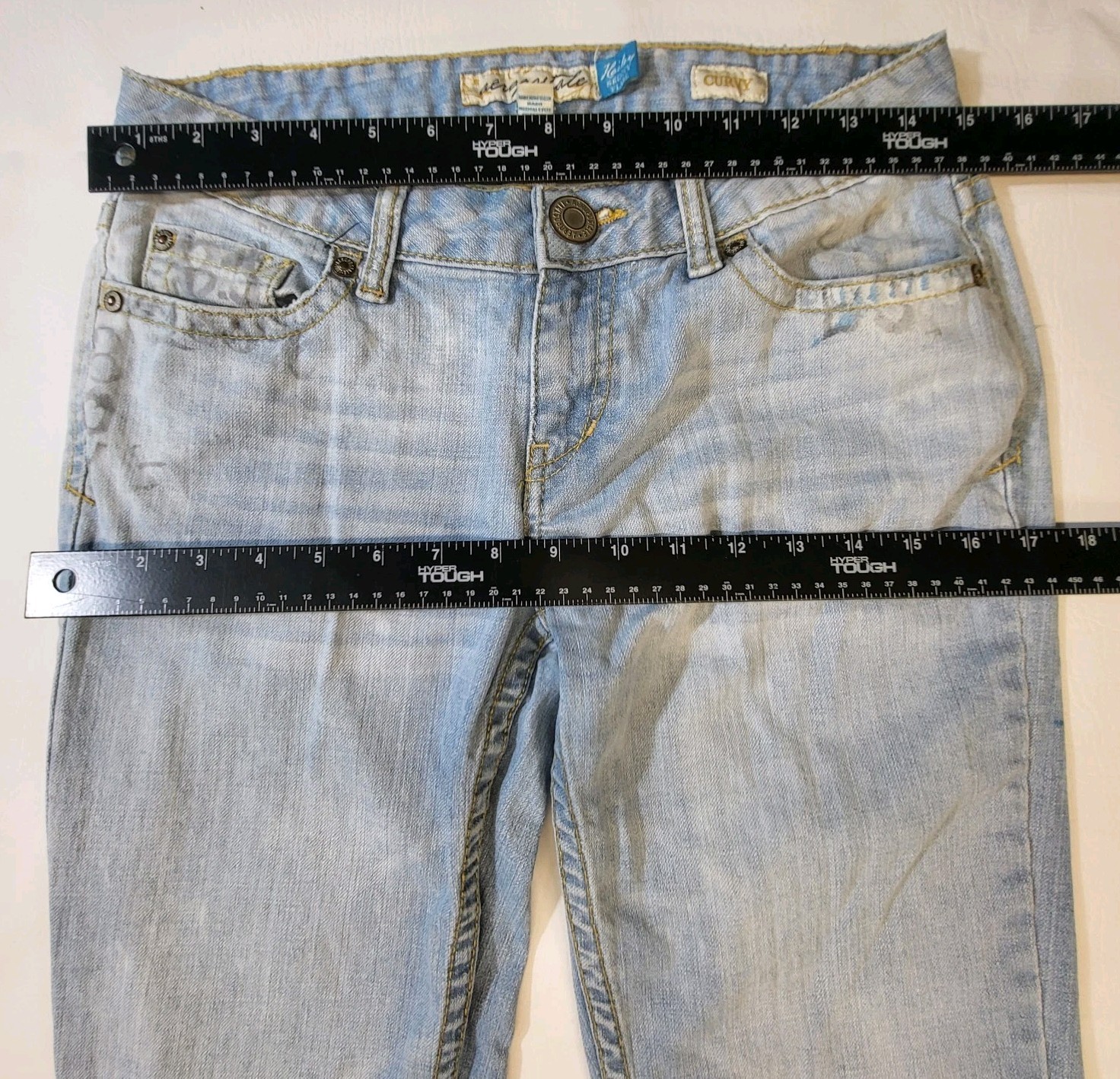 Aeropostale Jeans Hailey Skinny Flare Curvy Size 5/6 Long Art to Wear Y2K READ