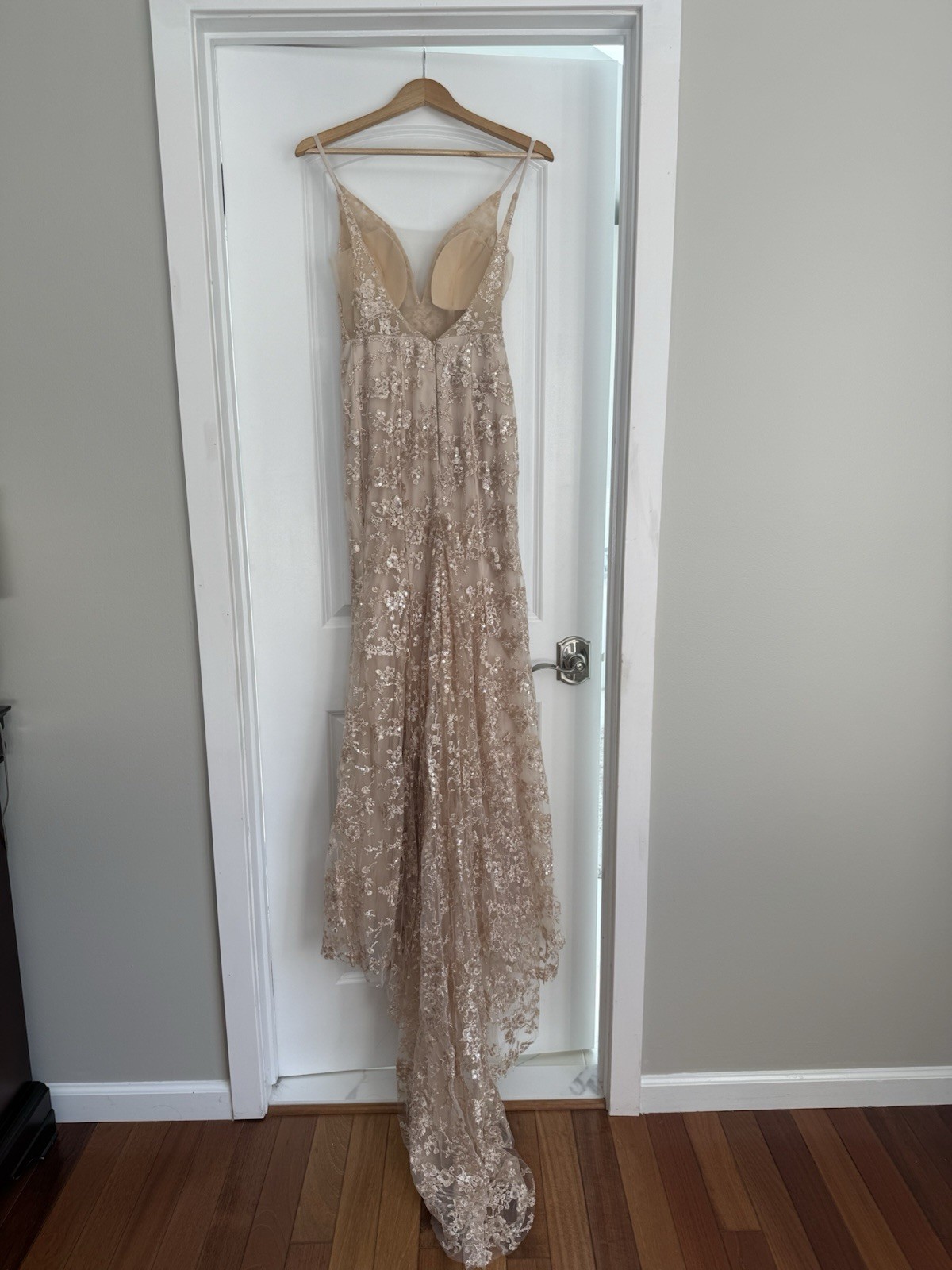 NWT Bohemian Full Body Lace Mermaid Champagne Dress Size 2