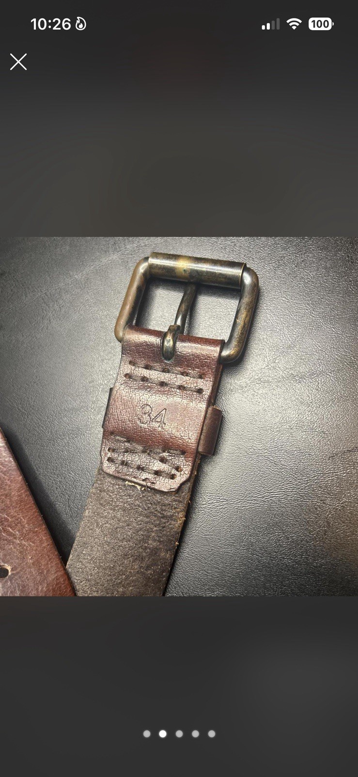 2-Piece Casual Belt Bundle Brown Leather HCO Belt Tan Woven Canvas Size 34