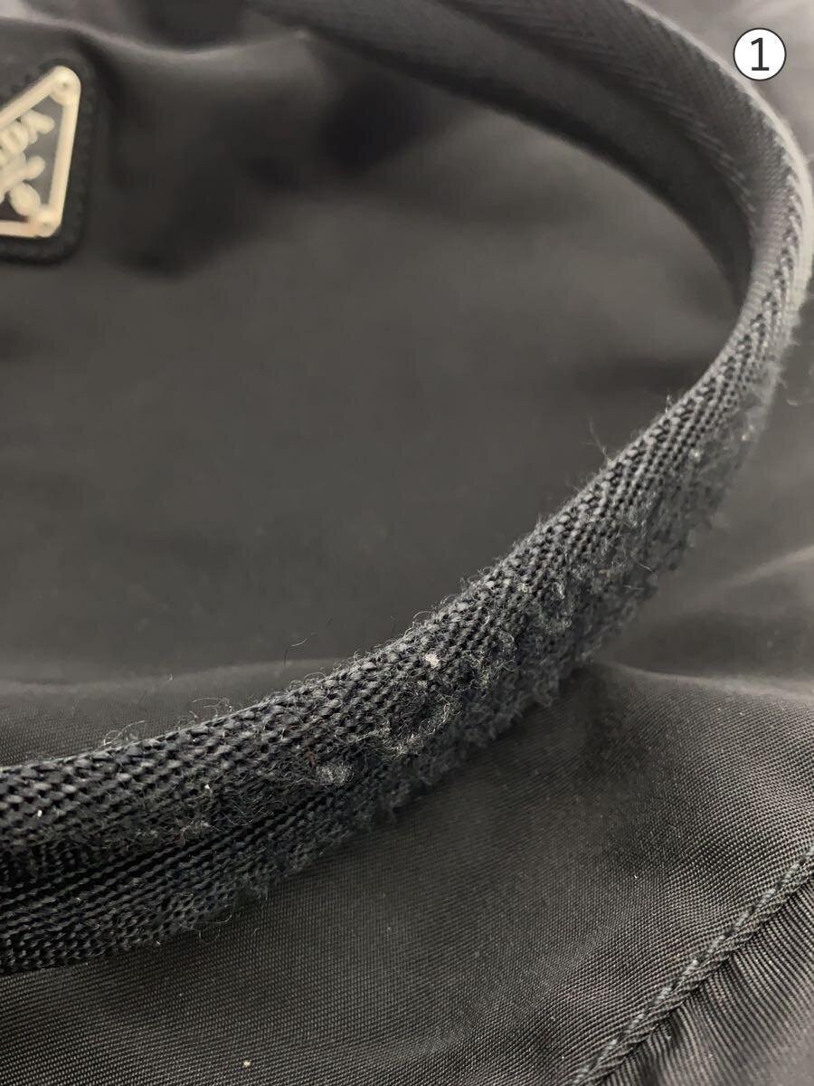 PRADA Triangle Plate Triangle Bag Nylon BLK