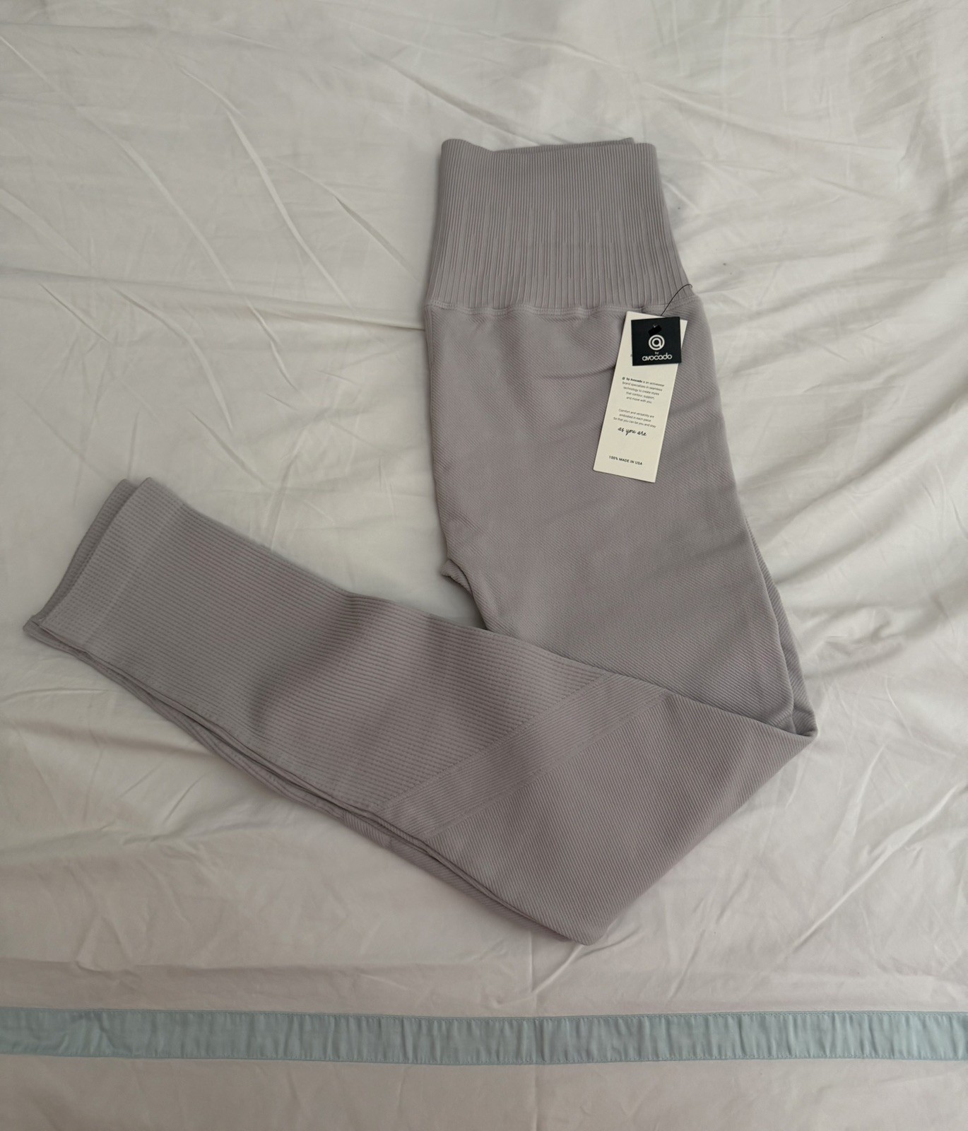 Avocado Los Angeles Ribbed Opaque Legging Seamless Light Lavender NEW WITH TAGS