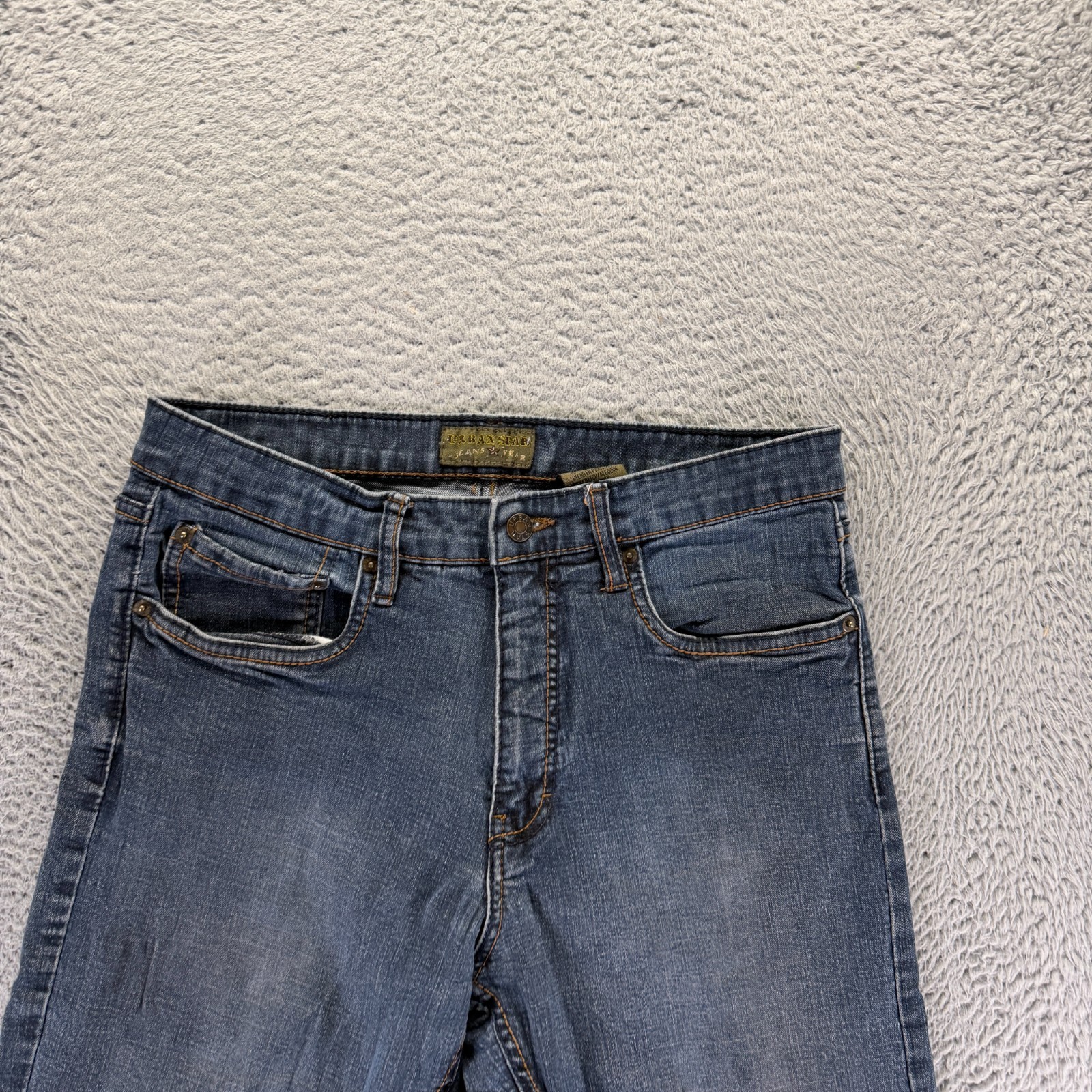 Urban Star Jeans Men 30×29 Blue Cotton Denim Straight Leg Faded Workwear Utility