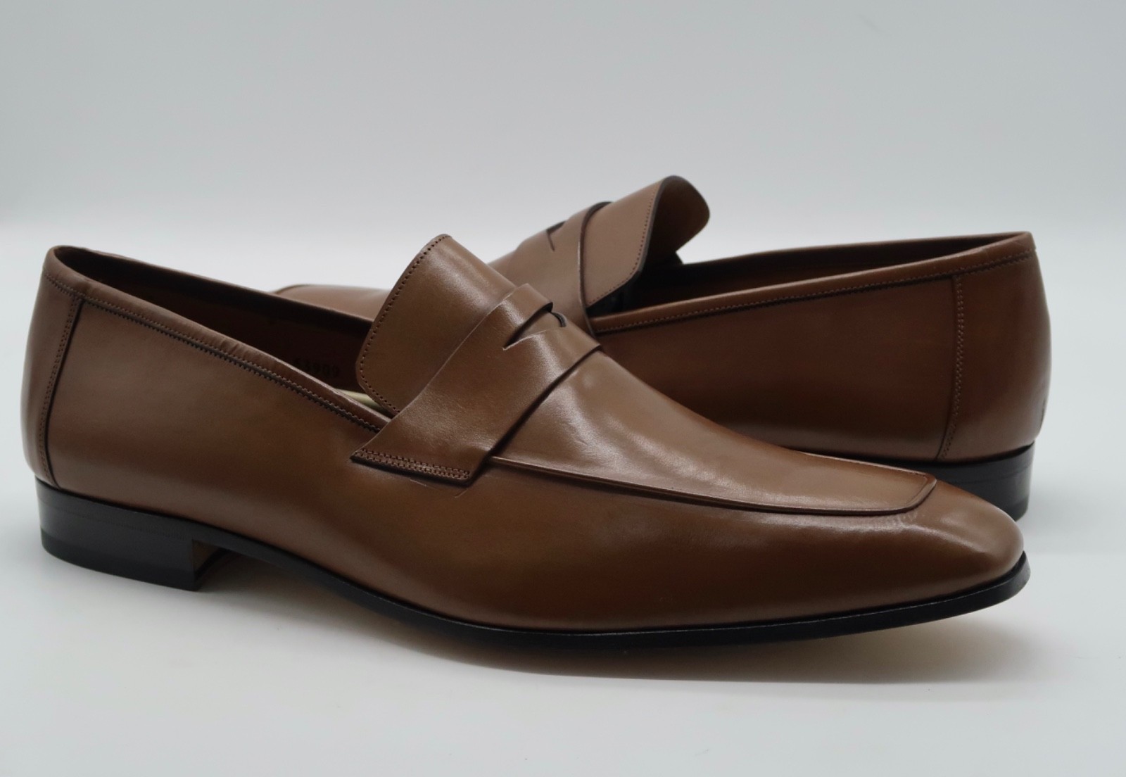 Mezlan Fresco Slip-On Calfskin Leather Loafers Dress Men’s Shoes Tan Size 12 NEW