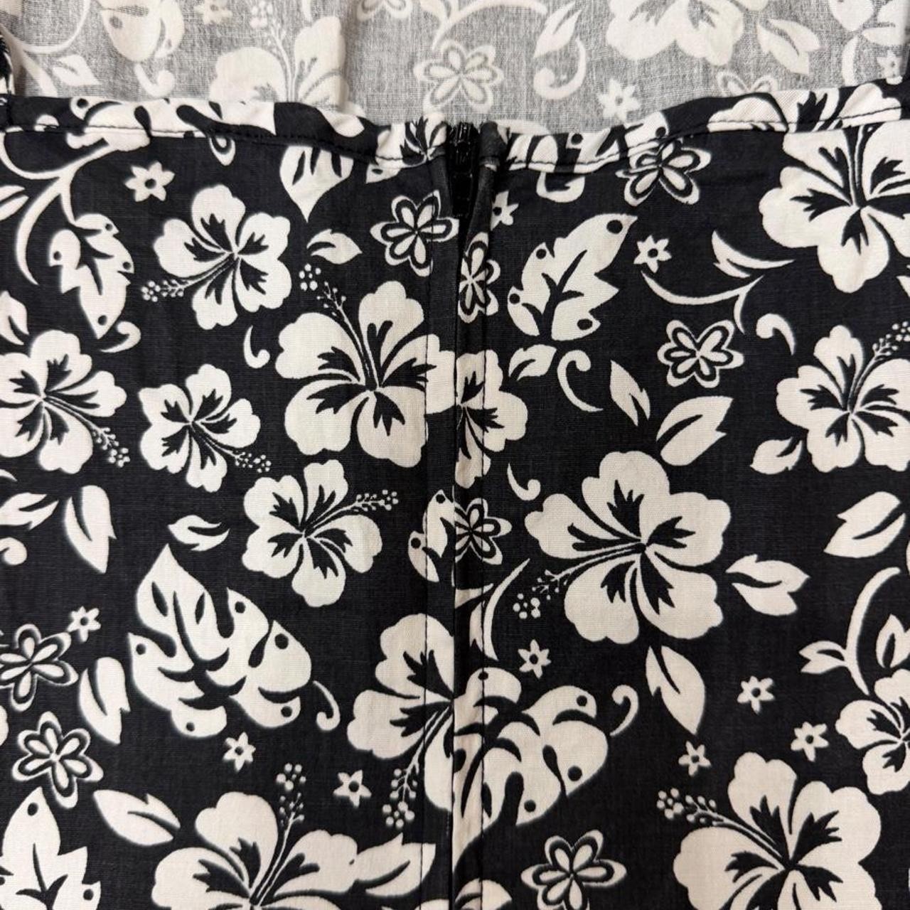 Y2K No Boundaries Stretch Navy White Hawaiian Floral Tank Top Dress Juniors XL