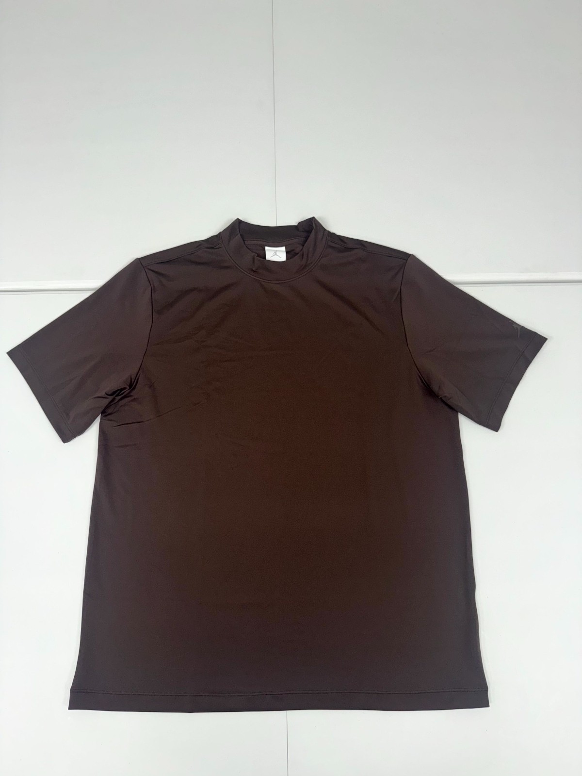 Jordan Sport Mock-Neck Golf Short Sleeve Shirt IB3685-237 Brown Size L $90