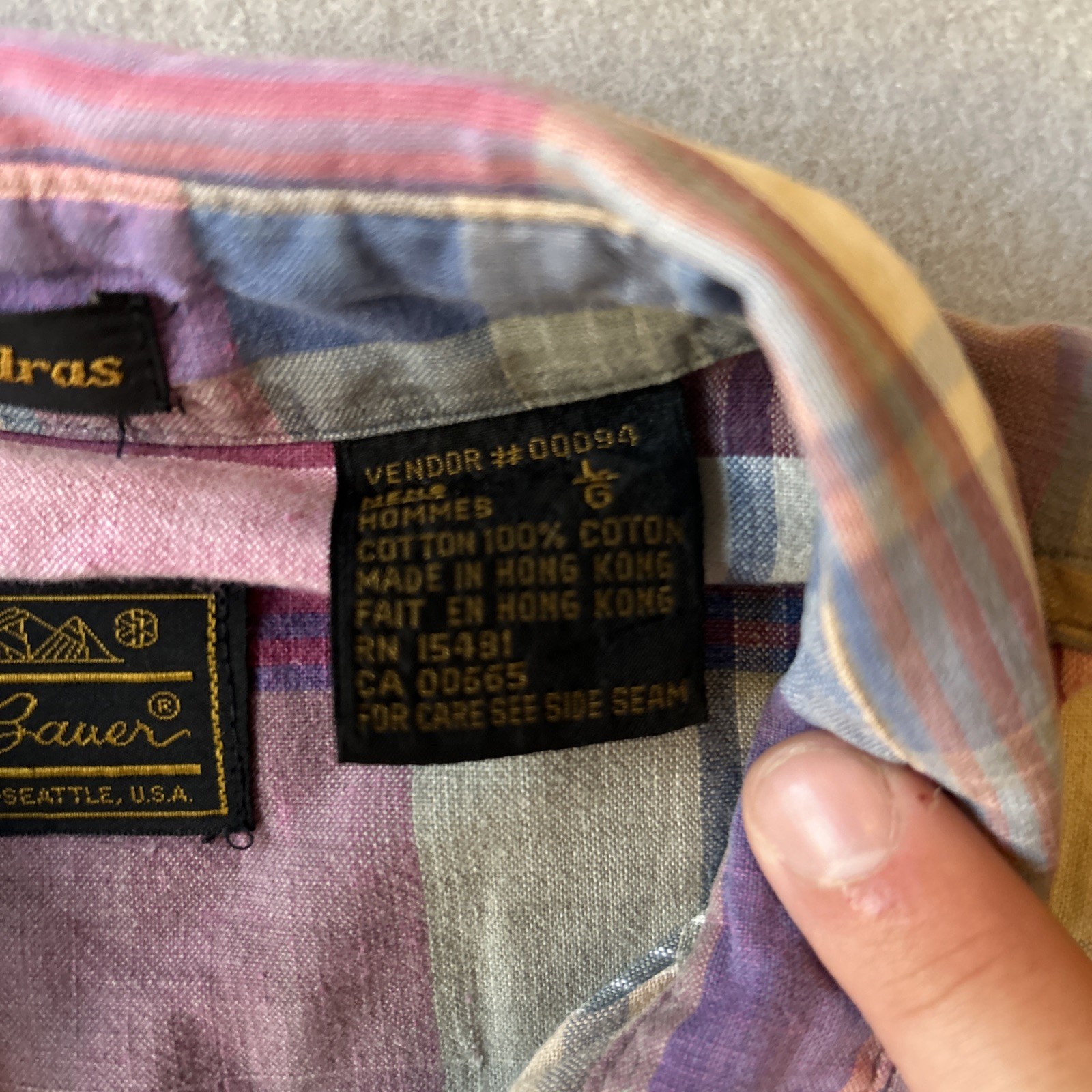 Eddie Bauer VTG Superior Madras Plaid Shirt Mens L S/S Multi Color Public market
