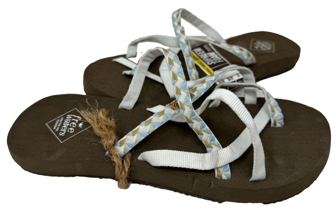 Free Waters Women’s Supreem Sierra Slip On Strappy Sandals Brown Size:6 103A