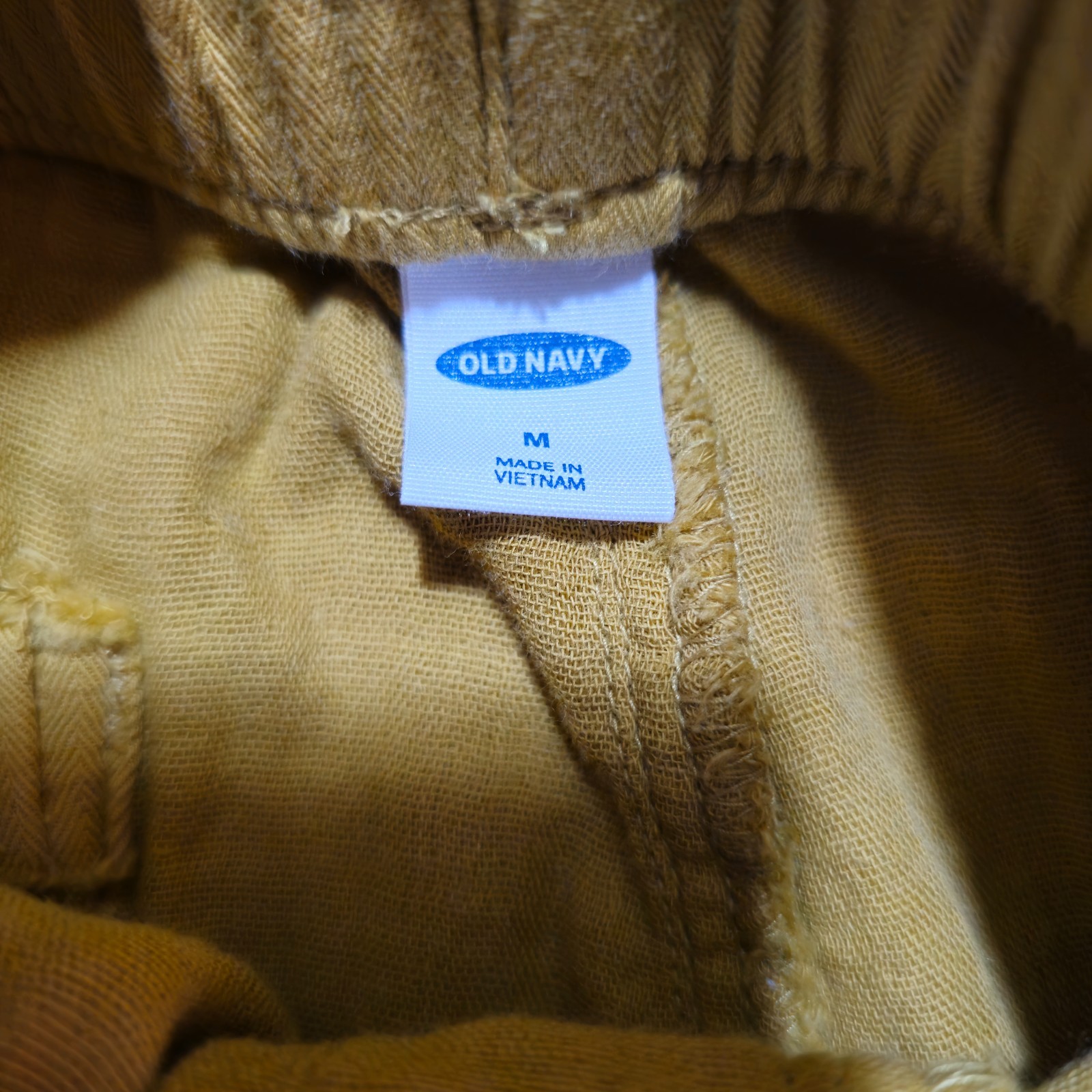 Old Navy Mustard Yellow Linen Blend Utility Drawstring Casual Shorts Size Medium