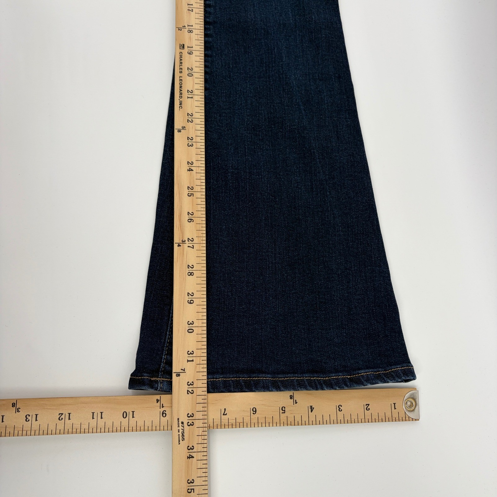Gap 1969 Resolution Skinny Flare Jeans Blue 28r High Rise Side Zip Patch Pocket