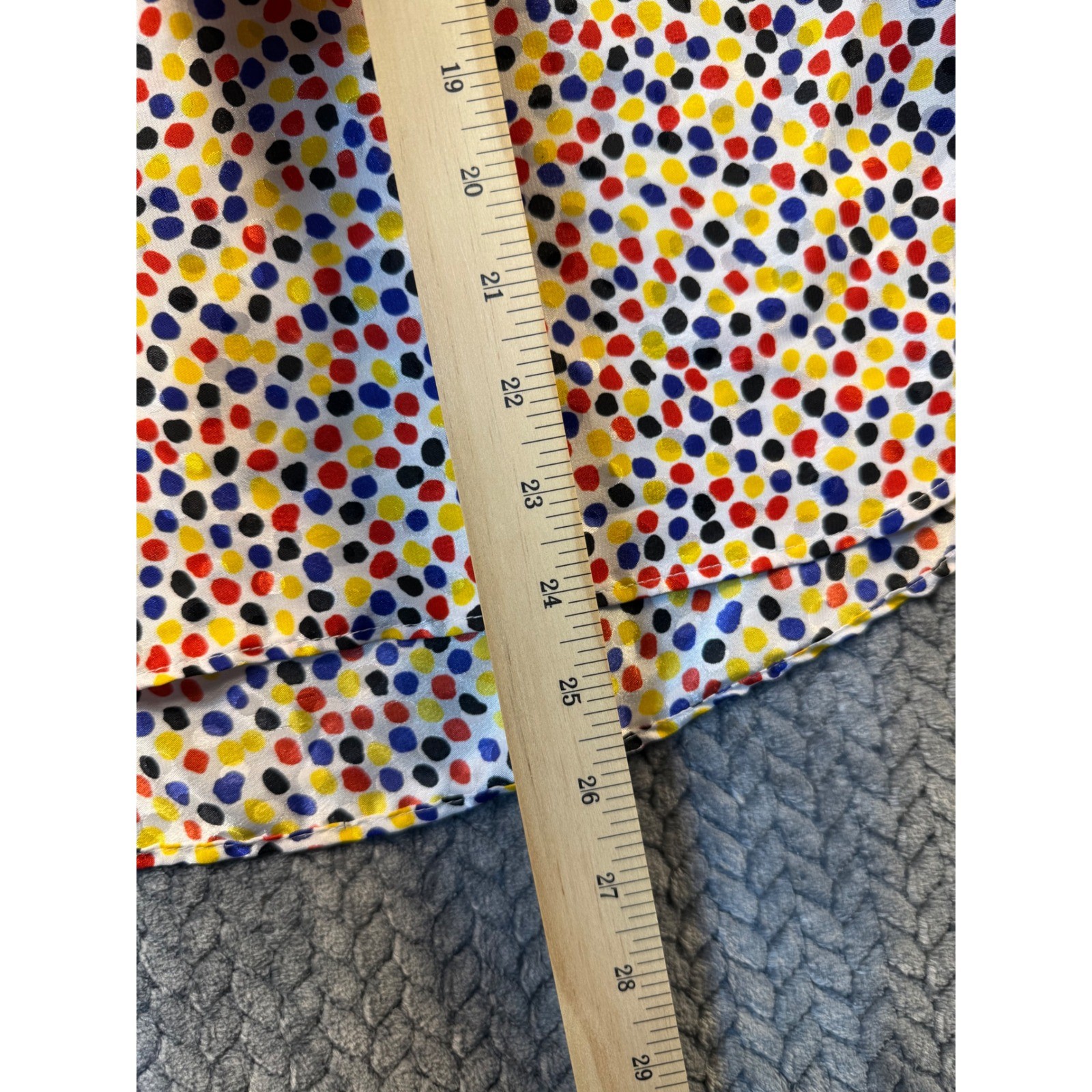 High Notes New York Vtg Polka Dot Blouse Primary Colors Short Sleeve S 6 Pop Art