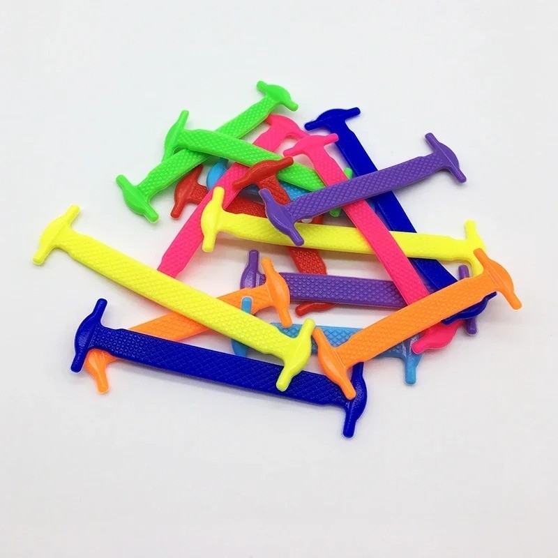 16Pcs Easy No Tie Shoelaces Elastic Silicone Flat Lazy Shoe Lace Strings Adult
