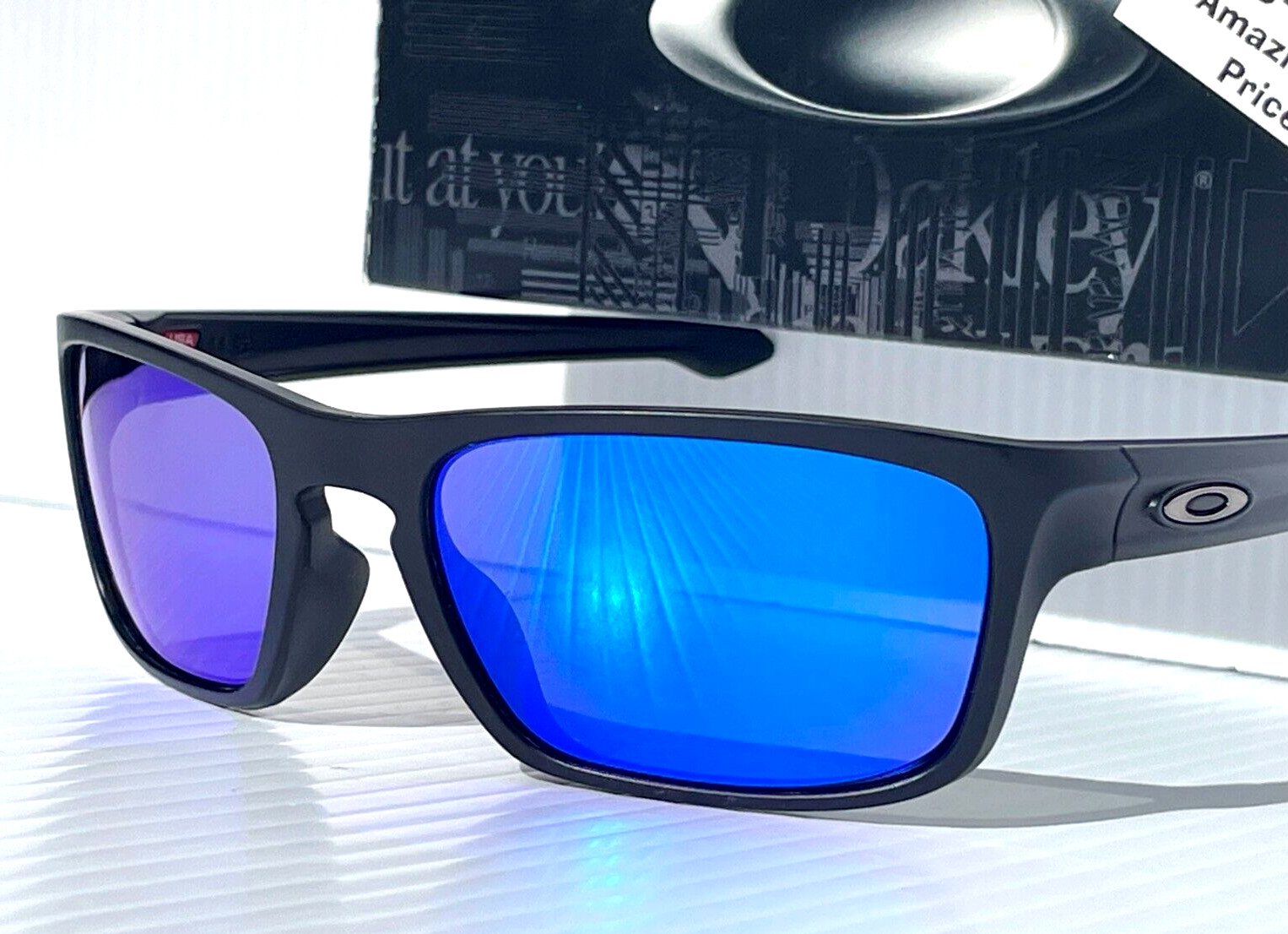 NEW Oakley SLIVER STEALTH Matte Black POLARIZED Galaxy Blue Sunglass Lens 9408