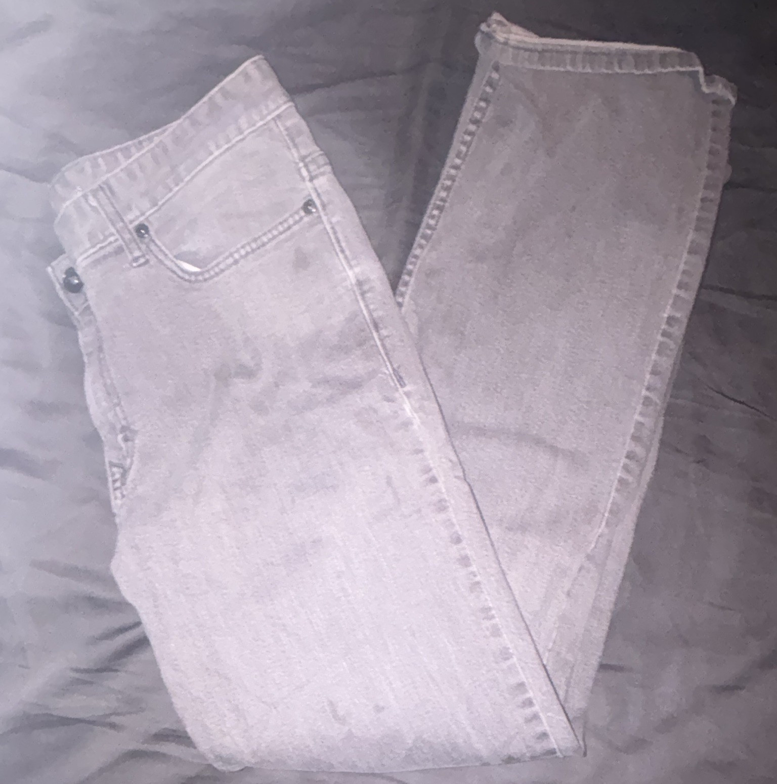 Calvin Klein Jeans Men’s Gray Straight Denim Jeans Regular Fit Mid Rise 5-Pkt