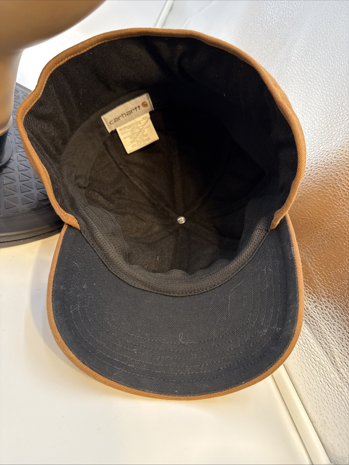 CARHARTT USA COLD WEATHER TRAPPER HUNTING CAP / HAT – EAR FLAP COVER TAN LARGE