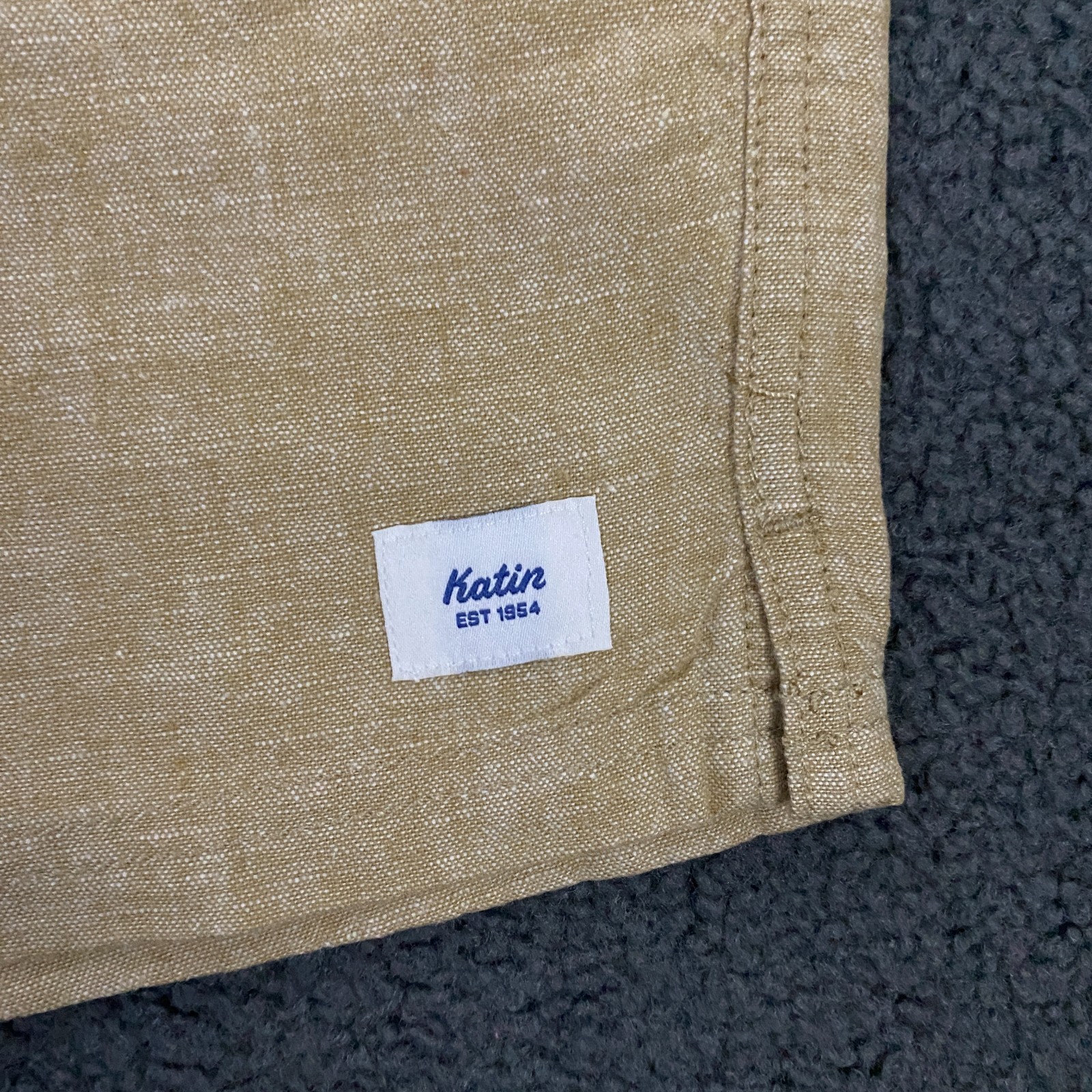Katin Isaiah Local Short Mens Medium Cotton Linen Blend Drawstring Khaki Tan NWT
