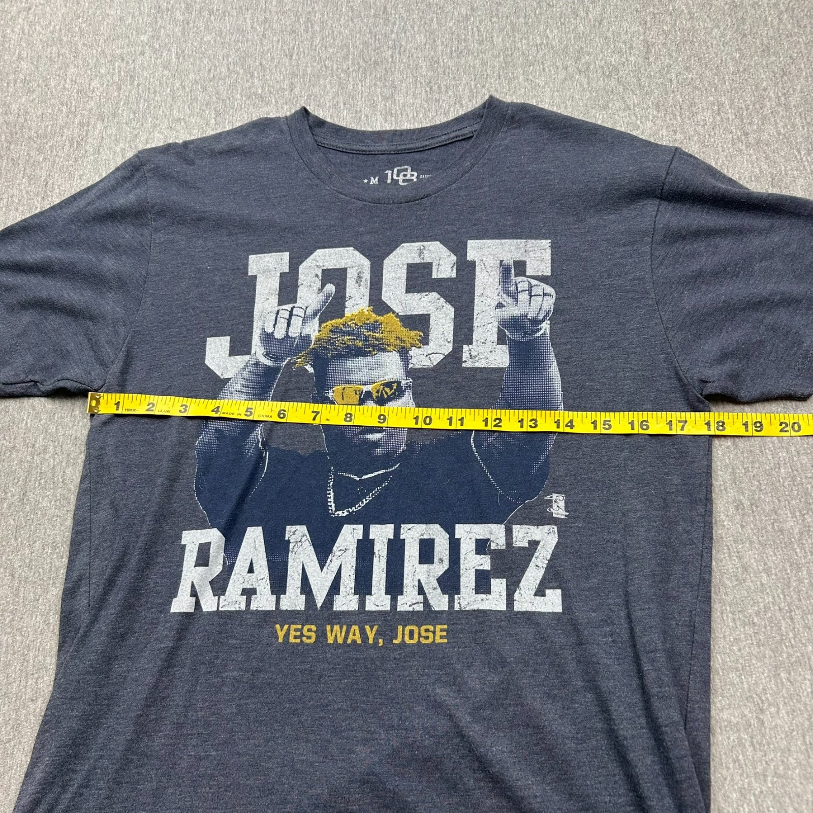 Jose Ramirez Short Sleeve Tshirt Cleveland Medium 108 Stitches Blue Graphic