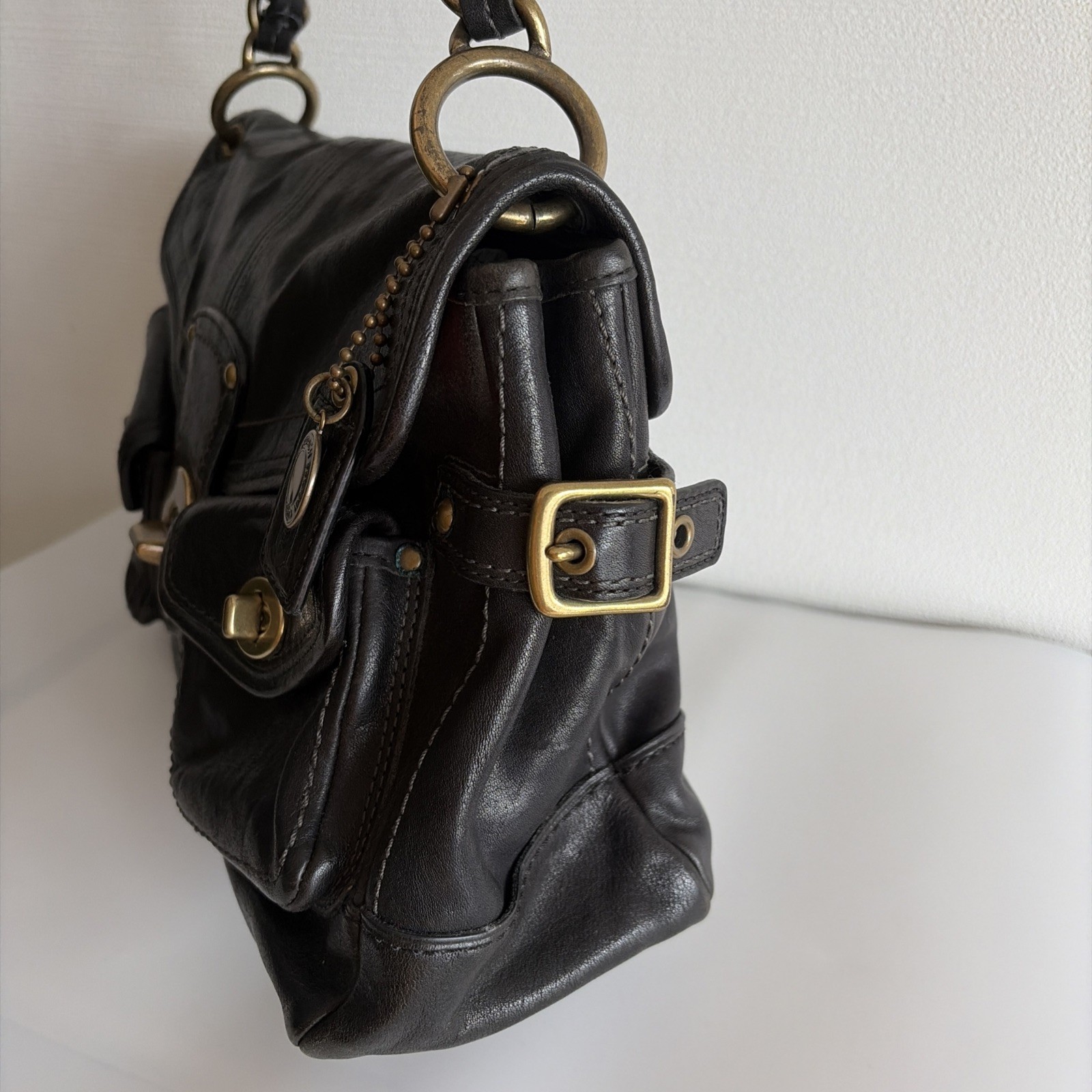 VTG Coach 11128 65th Anniversary Legacy Leigh Black Leather Satchel
