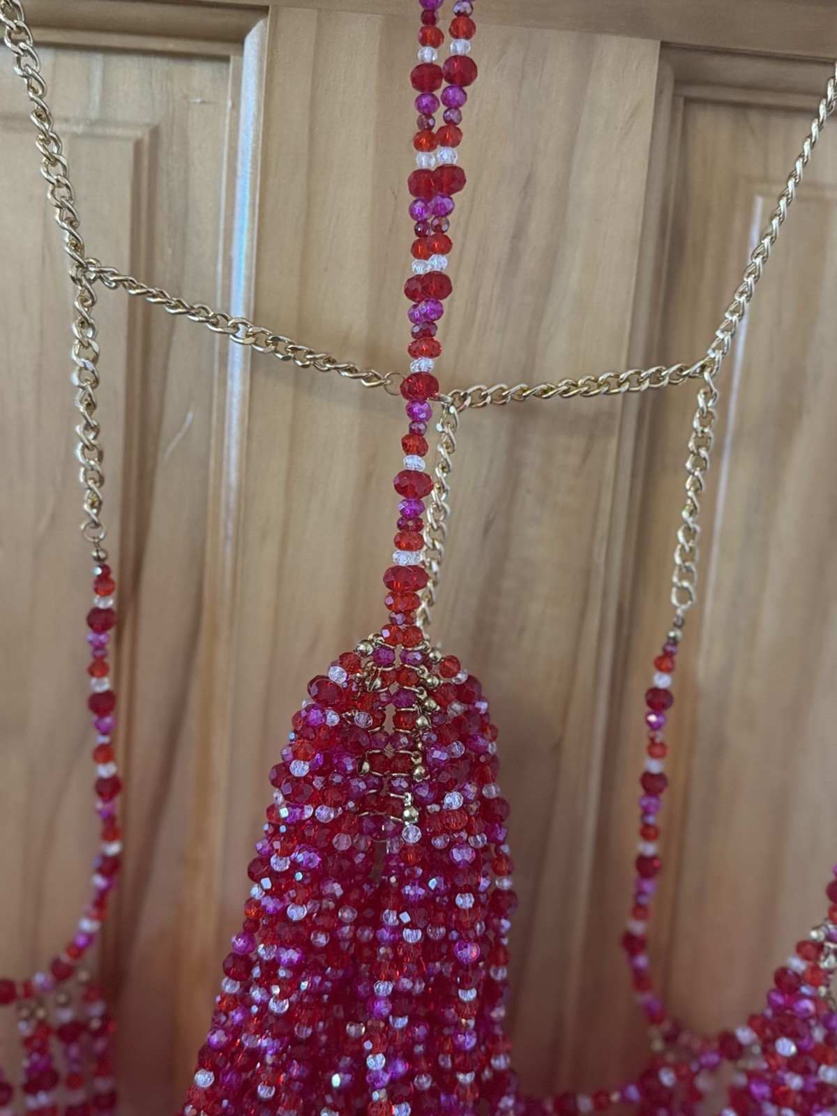 SOLD OUT – Finesse Celestia Red Beaded Bralette Top