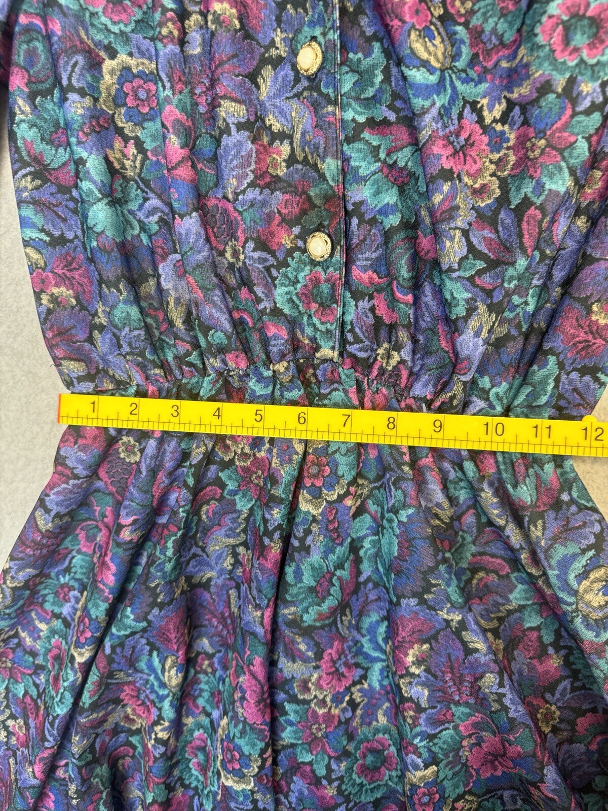 VTG 80s California Looks Floral Jacquard Belted Midi Dress Sz 10 Made USA Purple