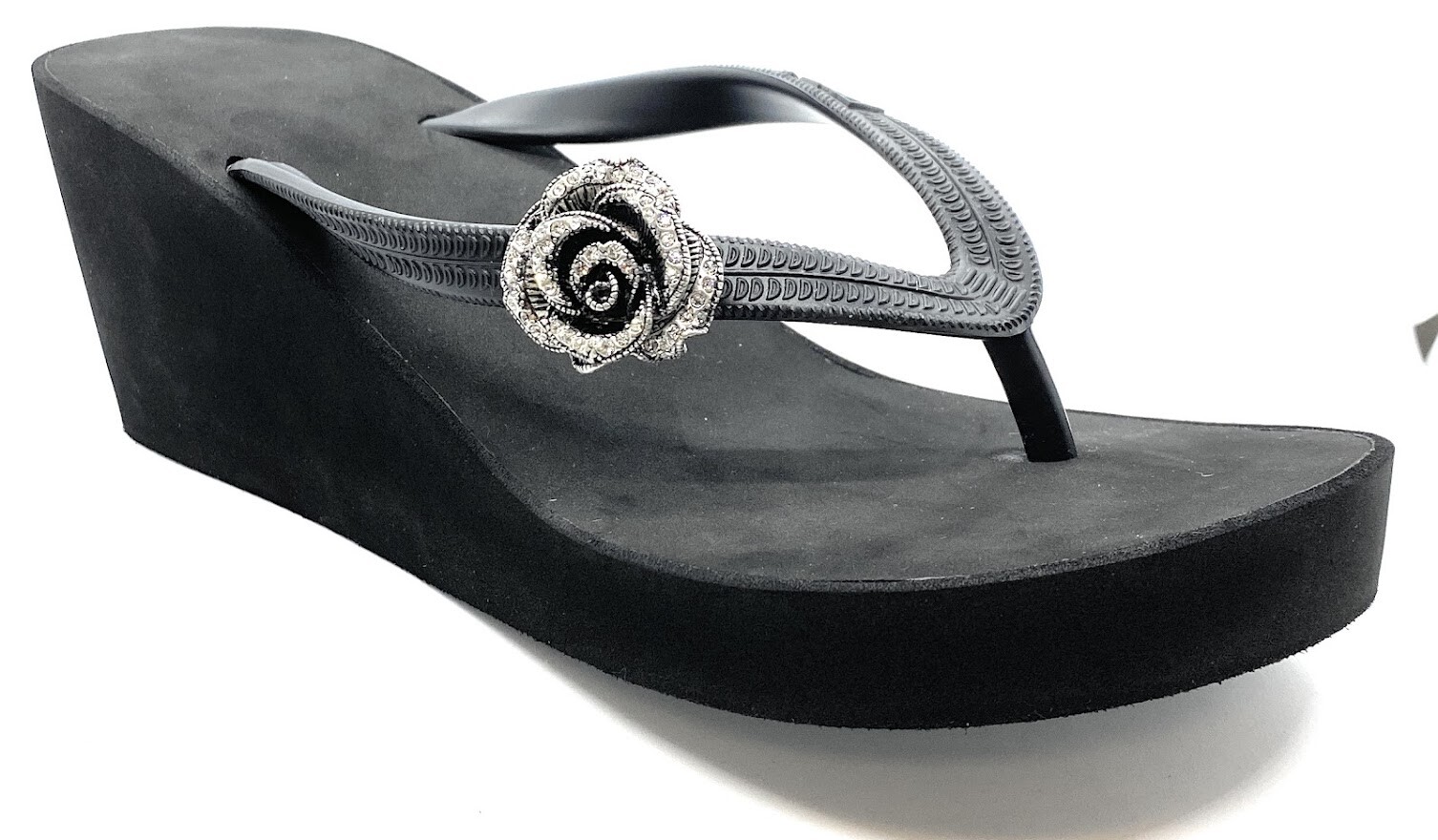 Popits Women 2” Wedge Heel Platform Flip Flops Sandal + Charm ~ Choose Your