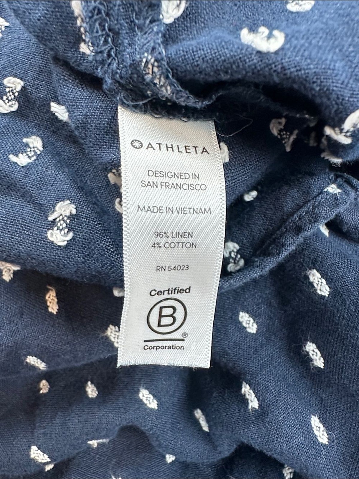 Athleta Navy Blue Dot Print Jumpsuit Womens 6 Adjustable Strap Wide Leg | Boho