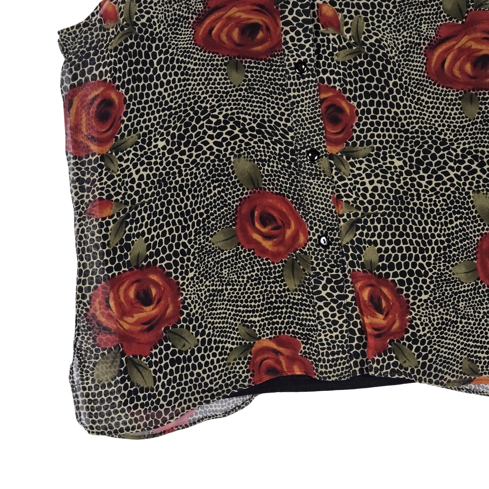 VTG 90s Silk Rose Leopard Tank Top Blouse MD New York City Design Co Flowly