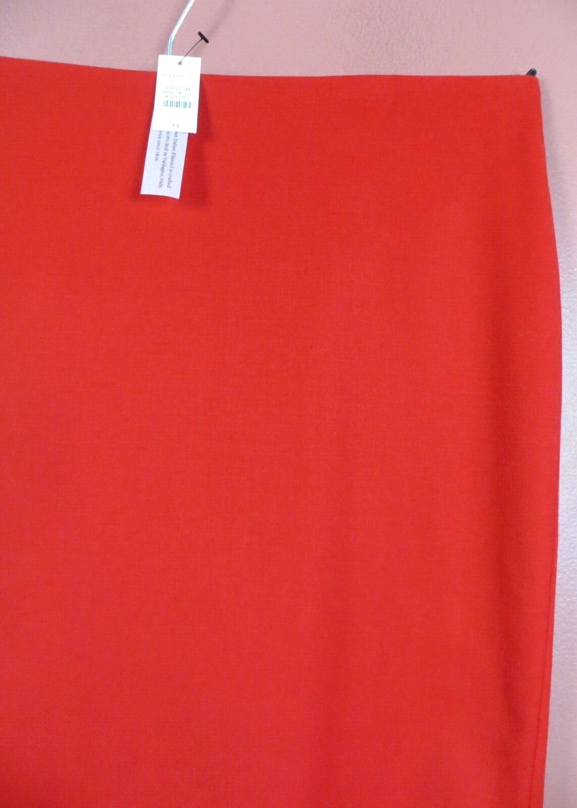 SK18844- NWT TALBOTS Womens 99% Wool Flannel Straight Pencil Skirt Deep Red 14