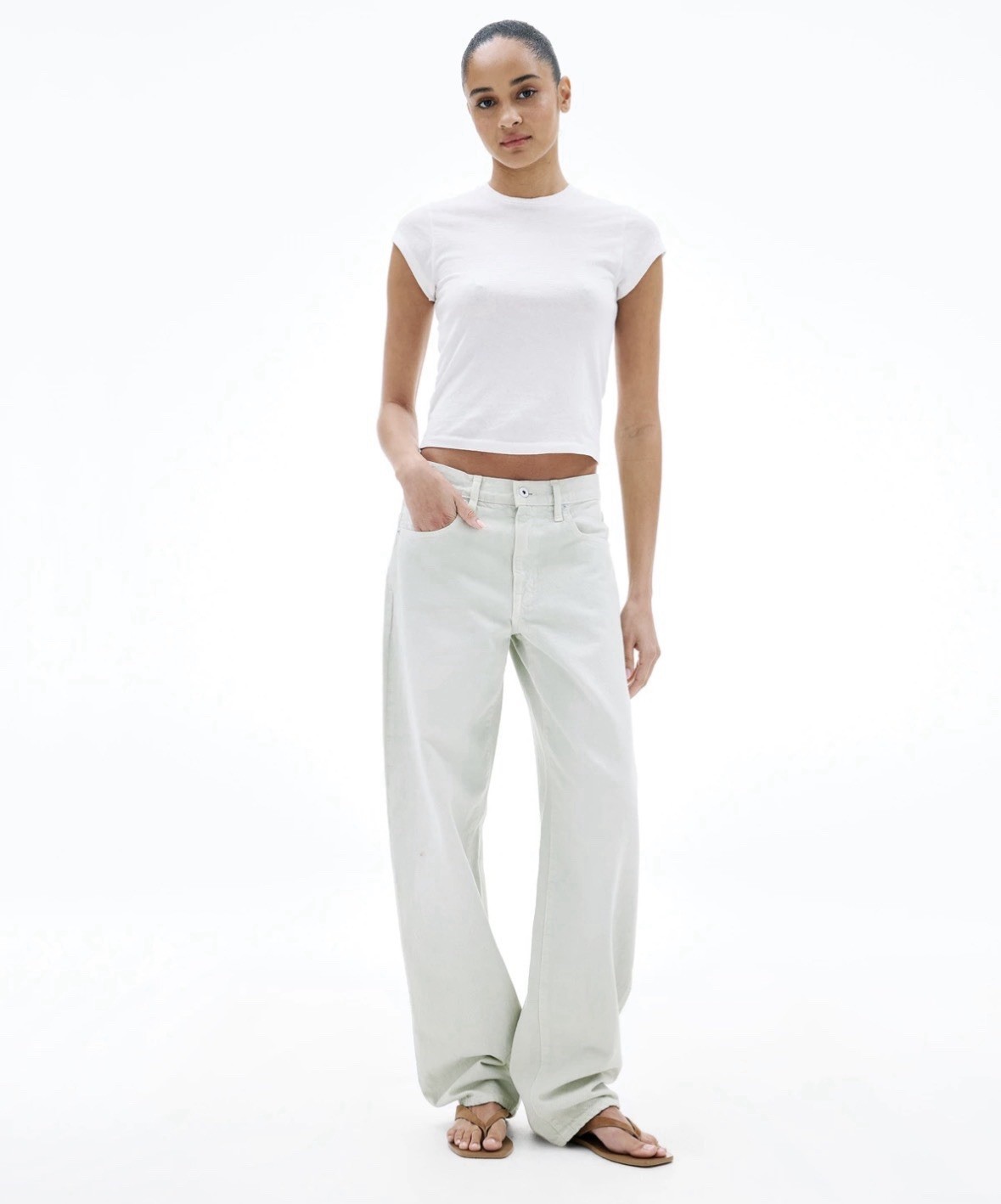 SLVRLAKE Tess Straight-Leg Jeans Size 25 Vintage Aloe NWT
