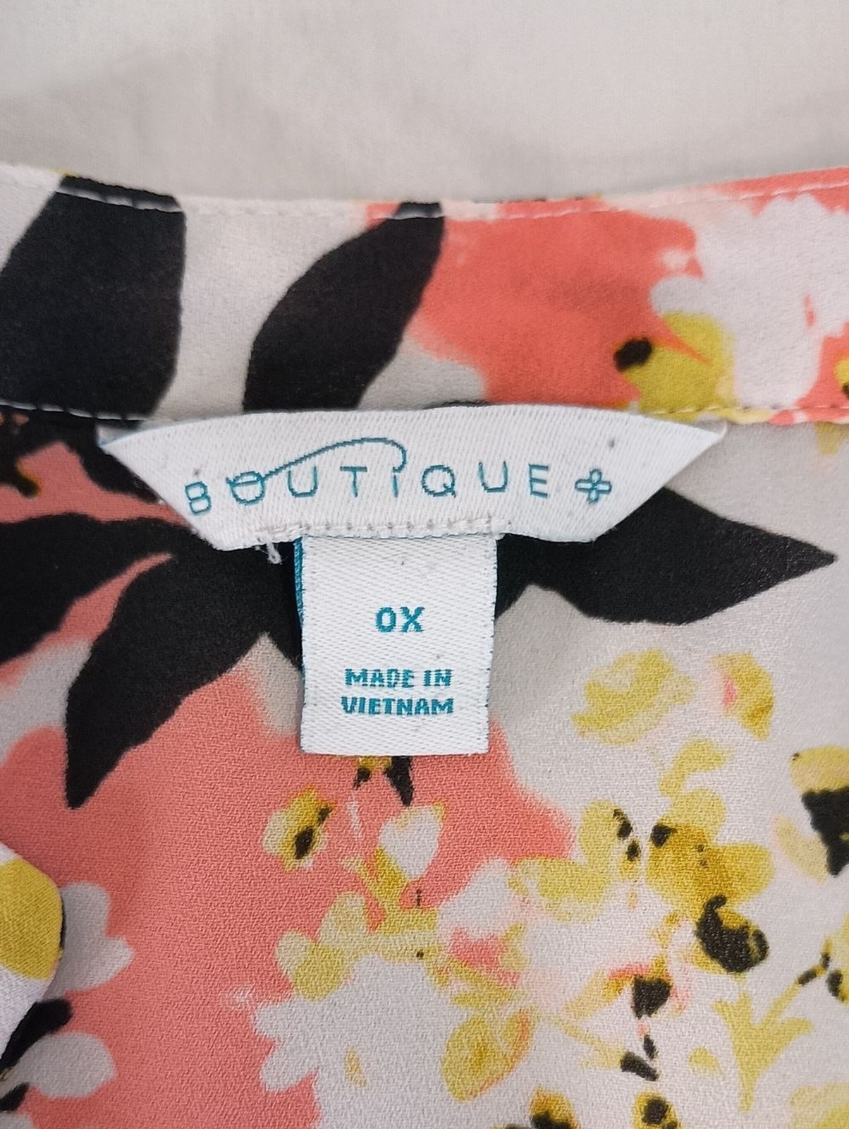 Women’s Plus Size 0X Semi Sheer Abstract Print Blouse Yellow Summer