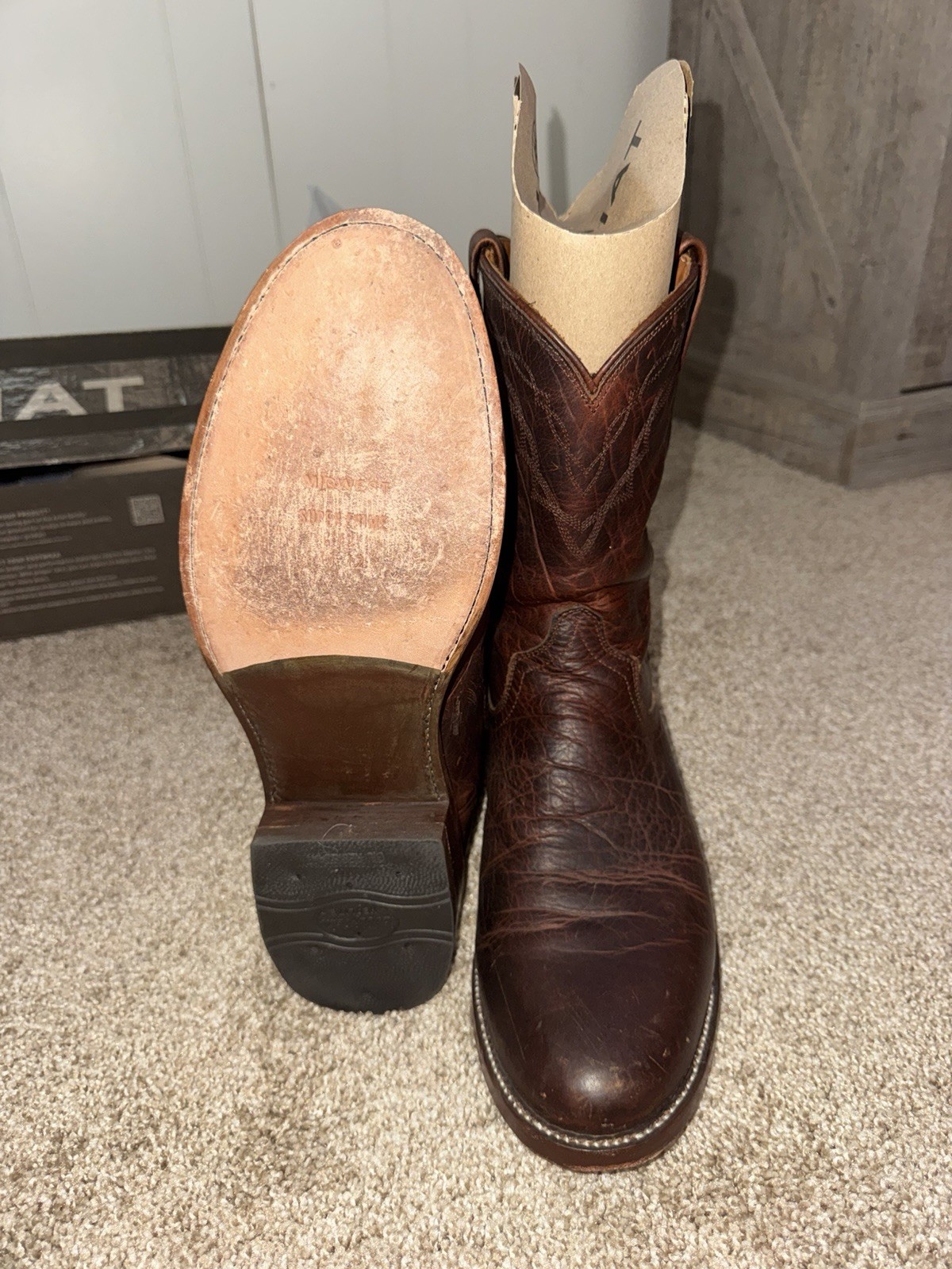 These Are The Ariat Bench Made Clantons Boots 11d Bison Cowboy Boot Roper Heel