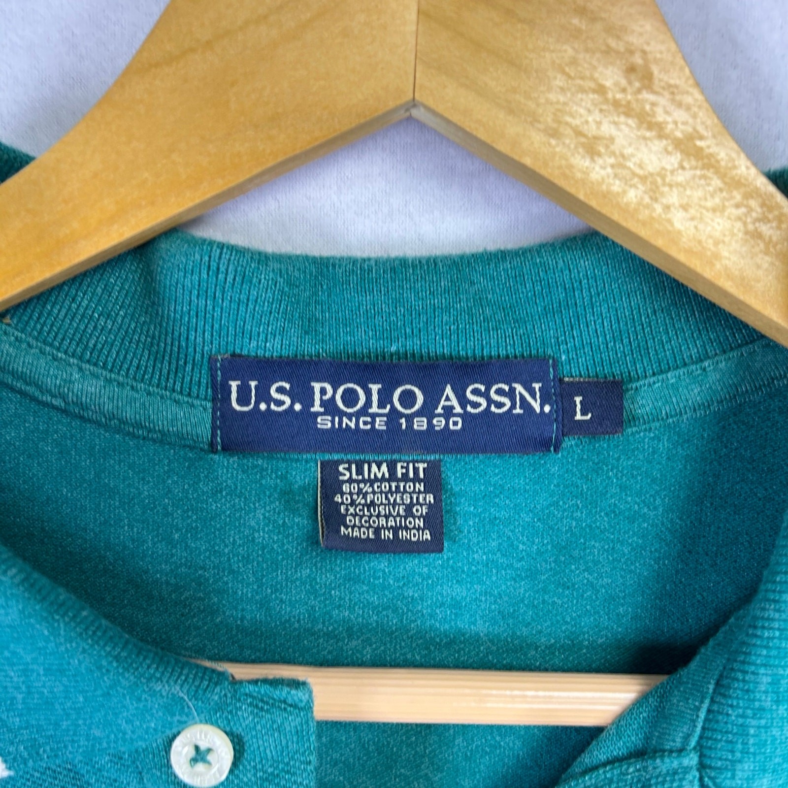 Men’s Green US Polo Assn – Size Large Slim Fit Sportswear Gulf