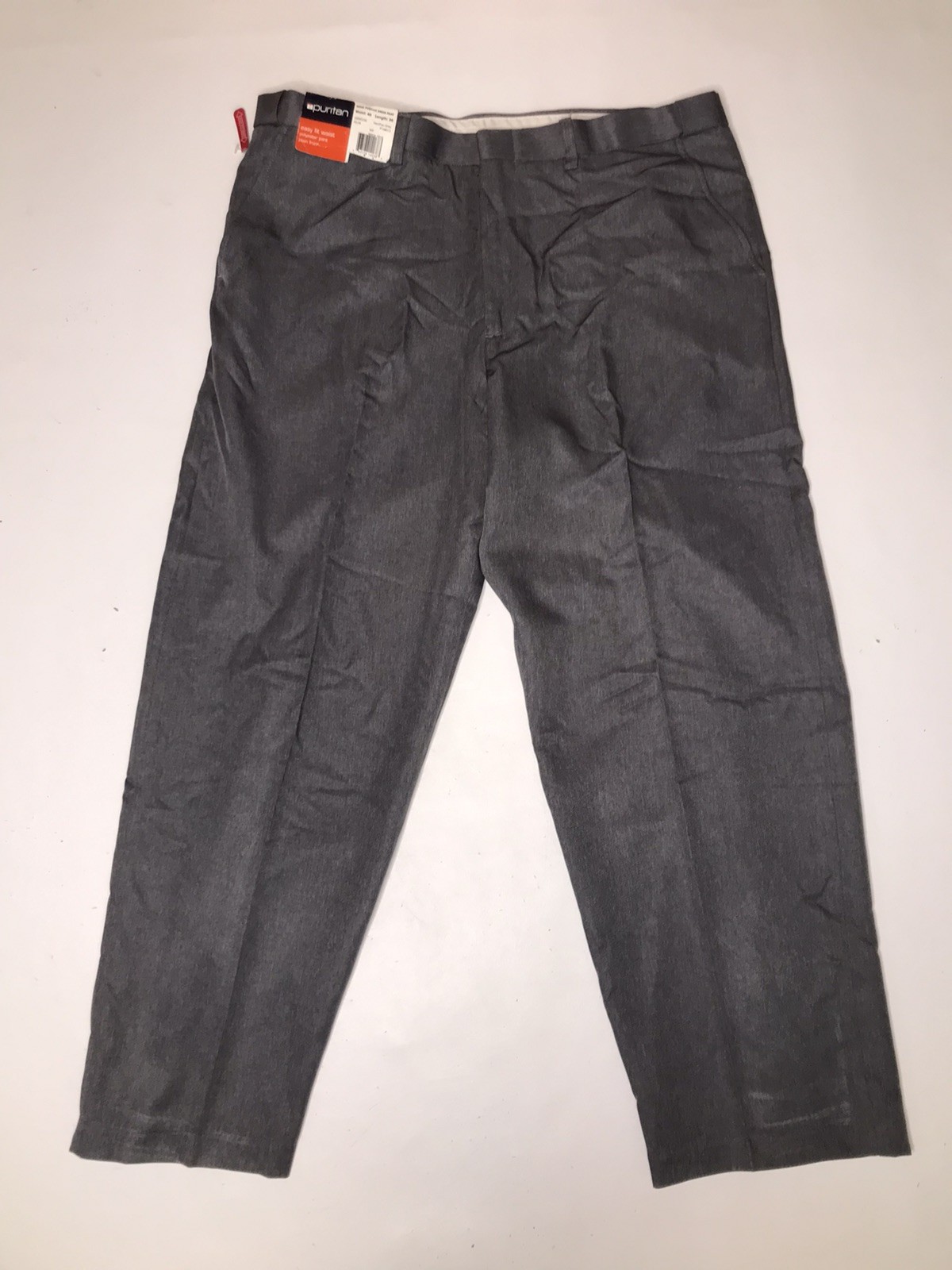 Puritan Mens Gray Flat Front Pants 40×30