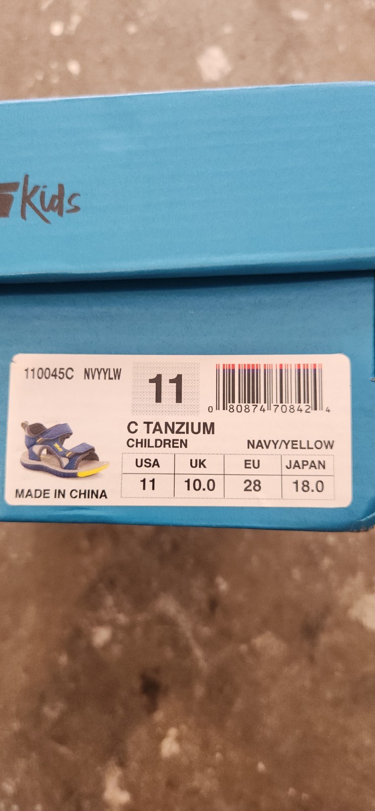 Teva Kids Tanzium Navy/Yellow Sandles Children Size 11