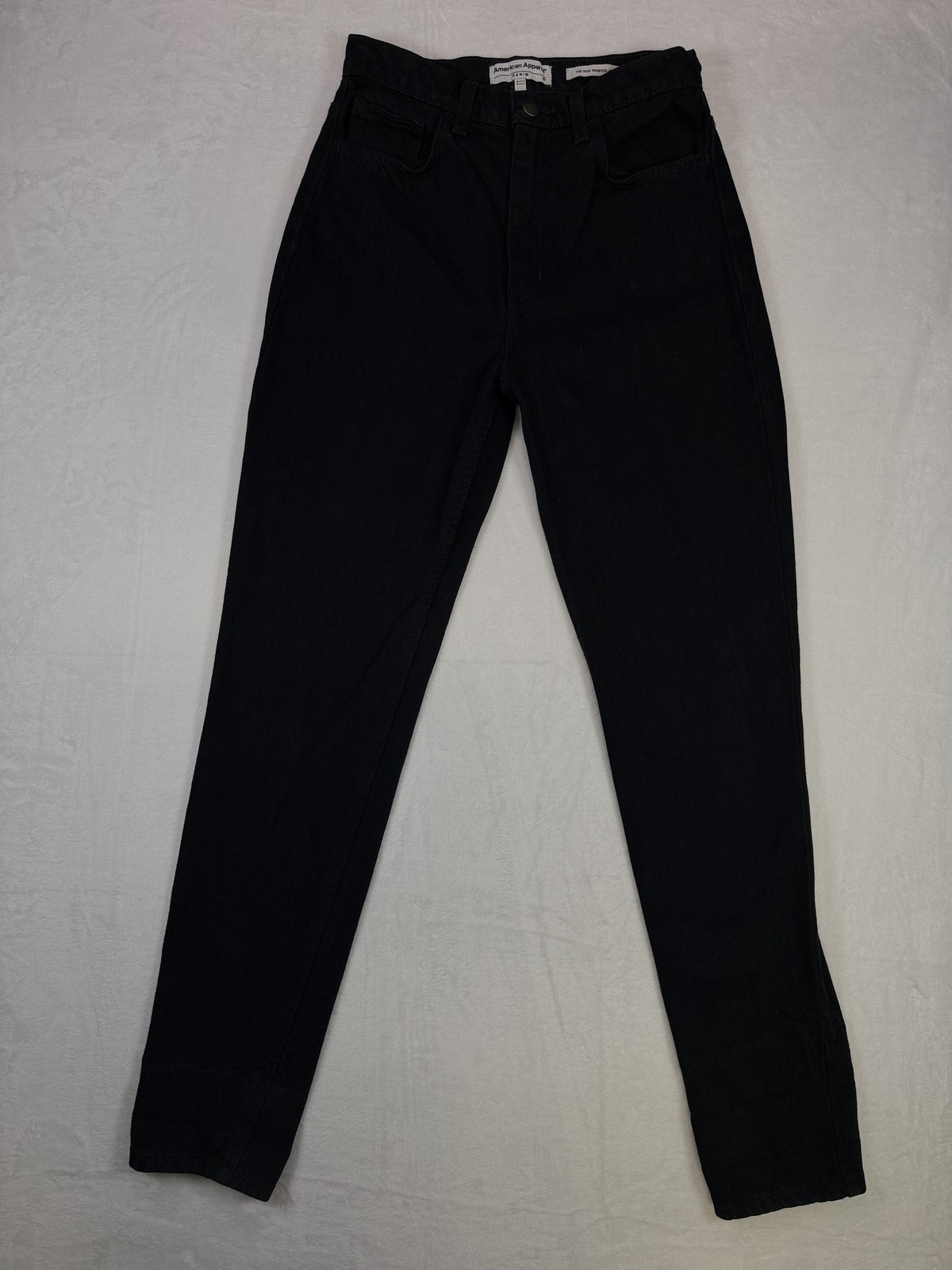 American Apparel Women’s High Waisted Jeans Size 27 Black Denim Classic Casual