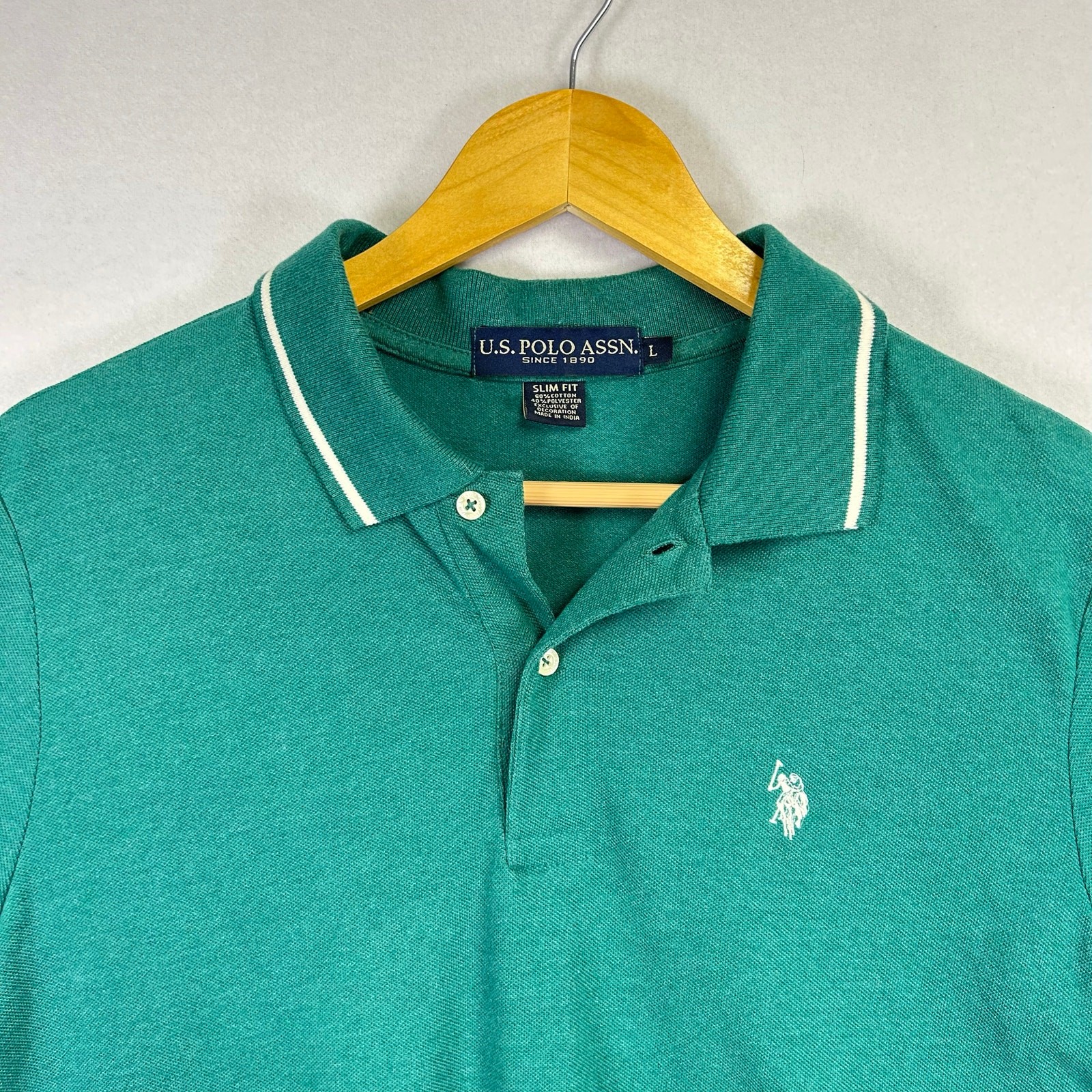 Men’s Green US Polo Assn – Size Large Slim Fit Sportswear Gulf