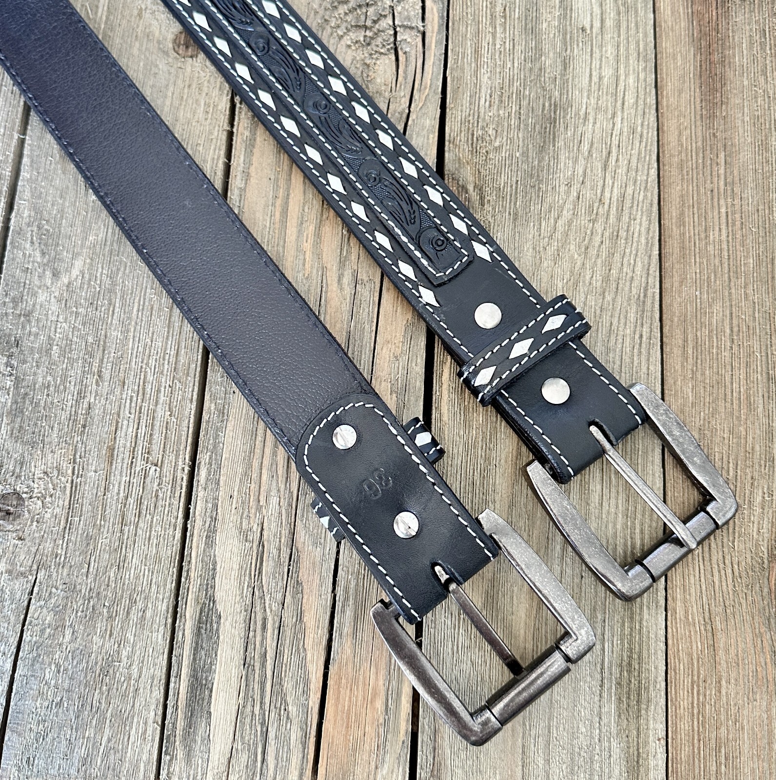 Handmade Heavy Duty Leather Work Tool Gun Belt 1.5″ Thick Belt Removable Buckle