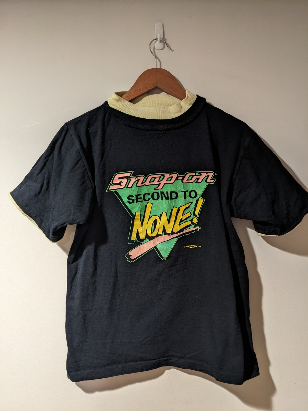 Vintage 1990 Snap-On Tools Second to None Two Tone Black Medium T-Shirt
