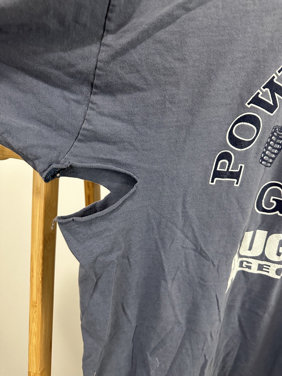 VTG Powerhouse Gym Augusta Worn Thrashed Workout Lift Power Faded T-Shirt 2XL