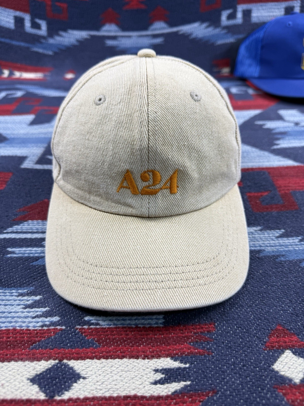A24 Films Studio Logo Hat Tan Khaki Brown Strapback Limited Edition Dad Cap